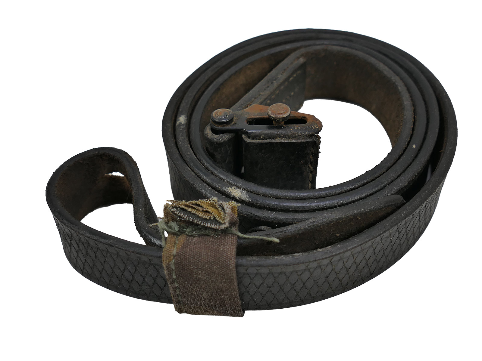 One-off Wehrmacht MP40 MP38 leather carrying strap, Waffen-SS leather strap, BATTLE WORN