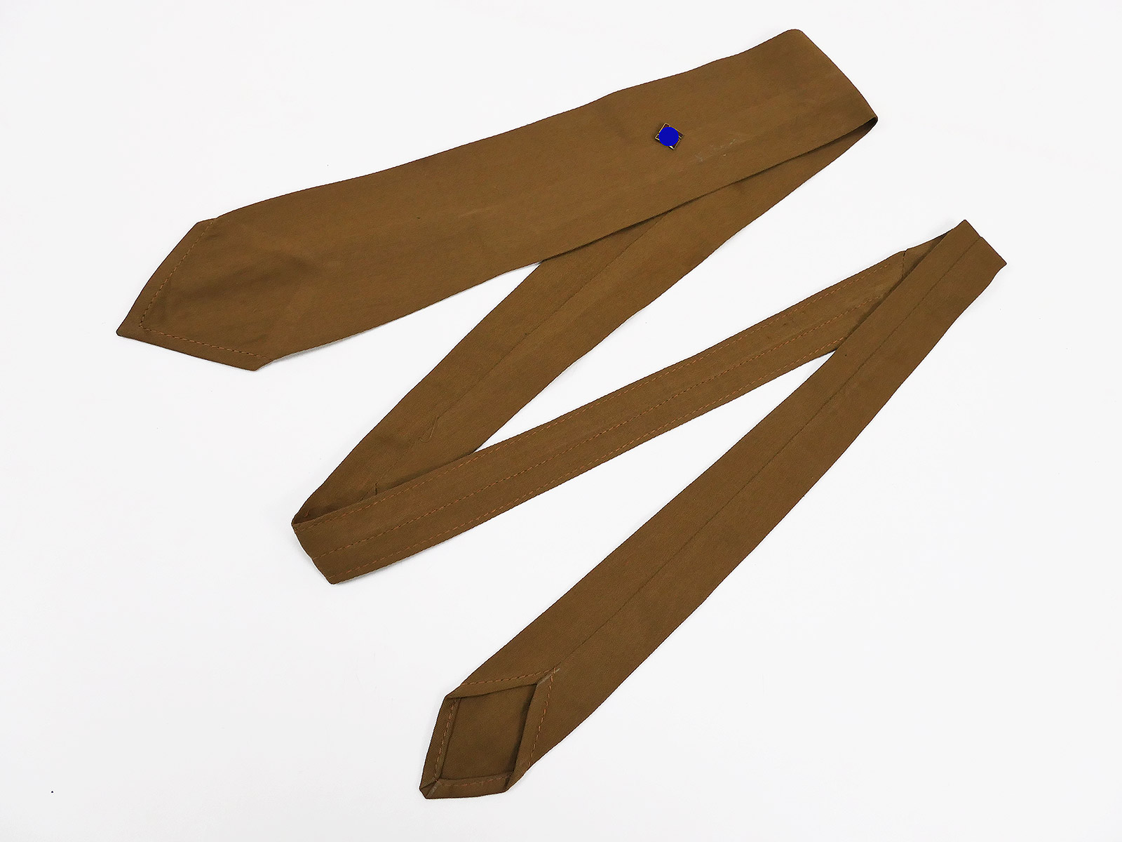 Uniform tie brown with HK sympathy badge pin tie tie