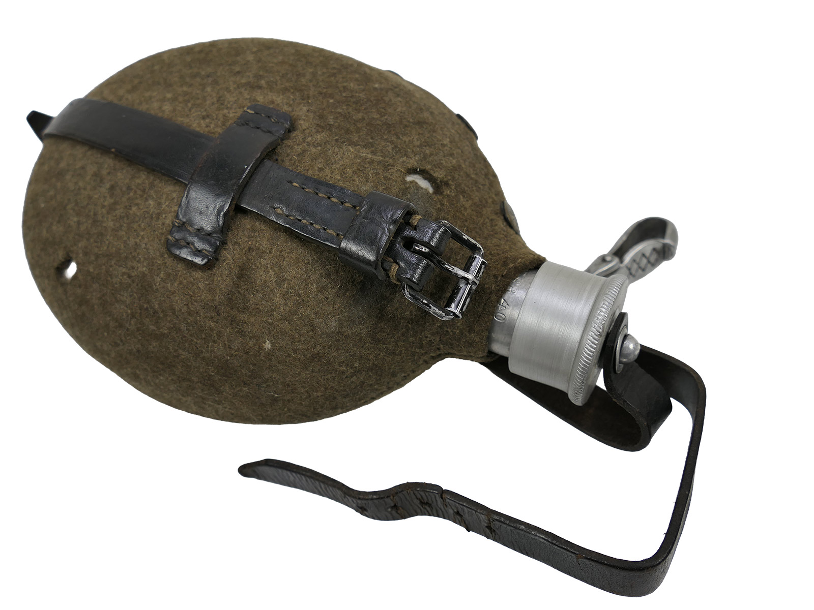 Wehrmacht ESB40 canteen with original aluminium cup WAL39  COLLECTION BATTLE WORN