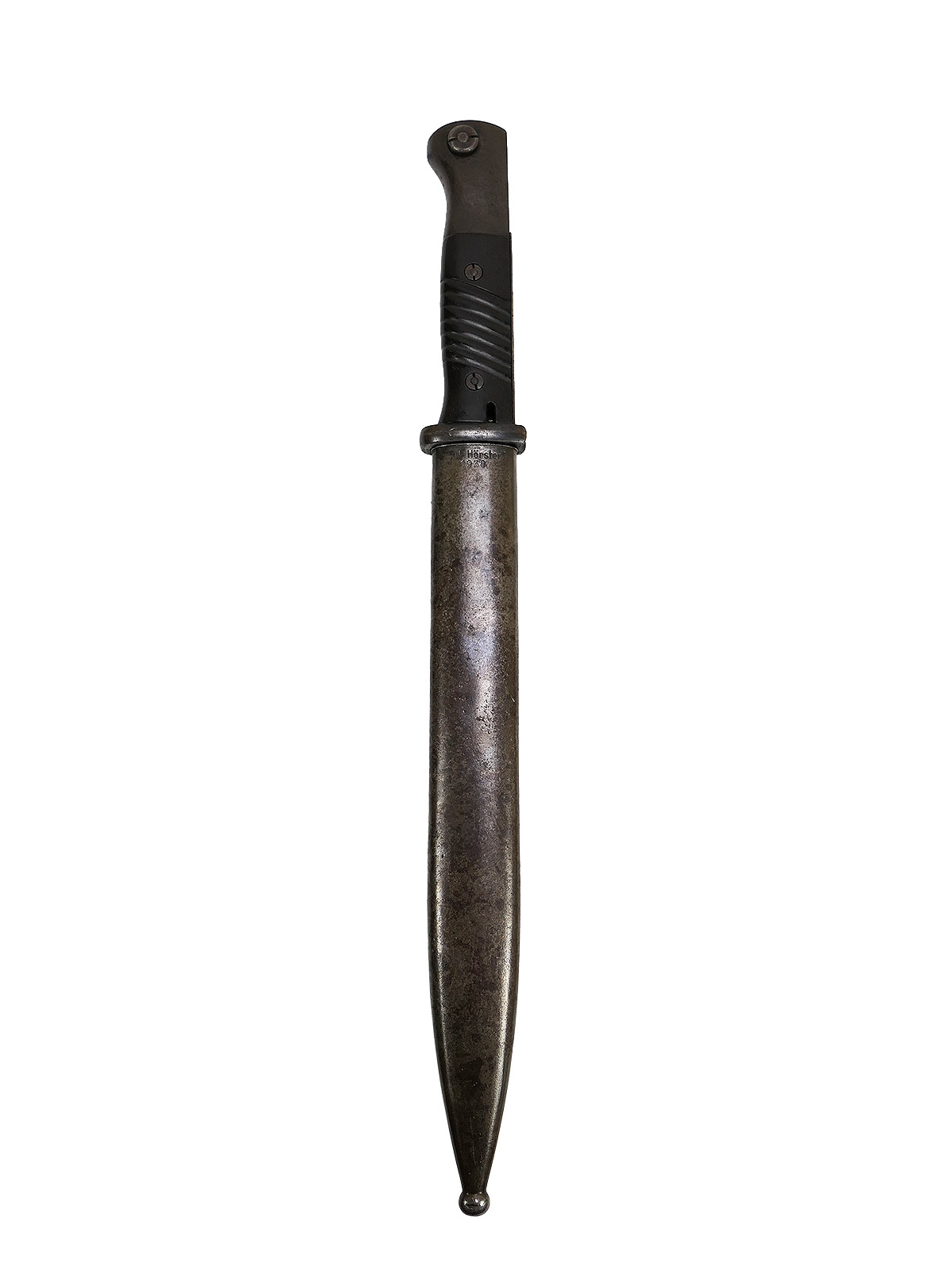 Wehrmacht M84/98 bayonet by Berg & Co, 1938, K98 carbine / fixed bayonet with scabbard, BATTLE-WORN