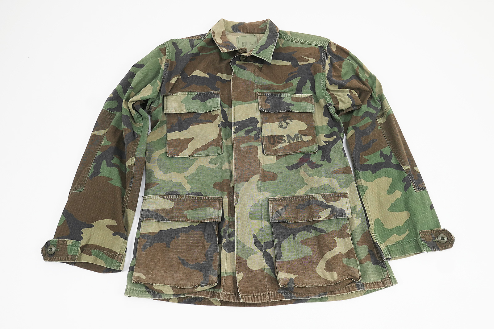 P1540377 US Army USMC Field Shirt Coat Hot Weather Camouflage Woodland - Small Regular