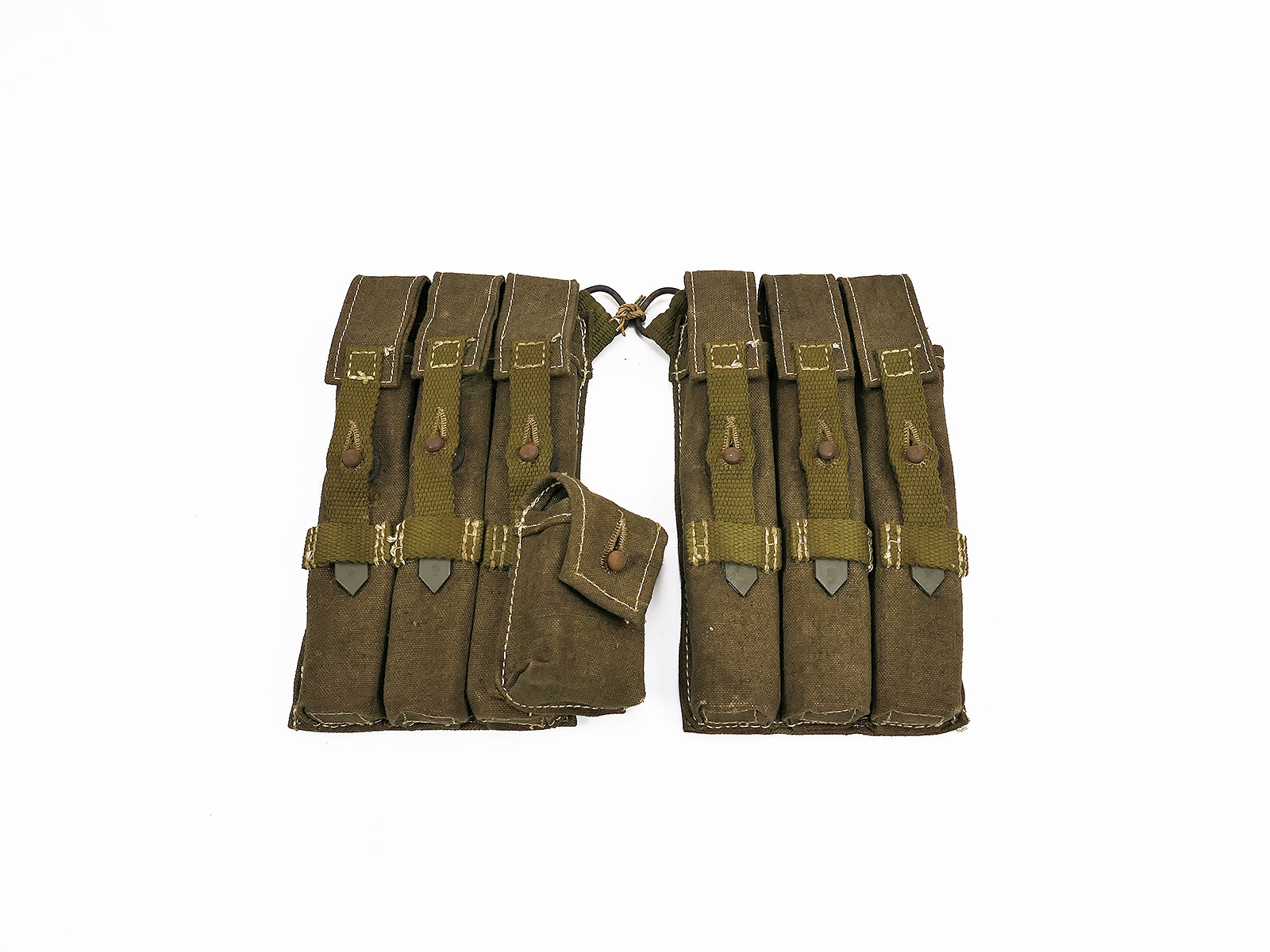 #Z3 Wehrmacht DAK Afrika Korps Pair MP 38/40 Magazine pouches DUNKEL MP38 MP40 Web Linen pouch