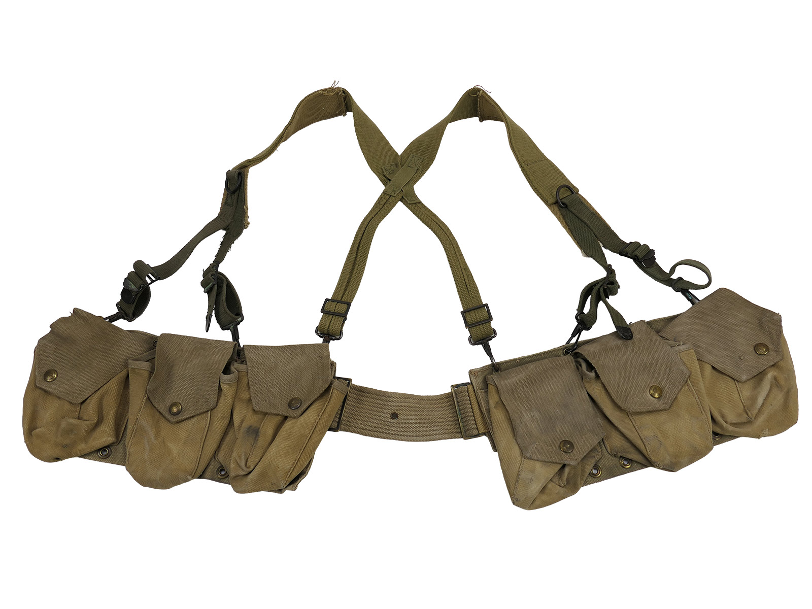 Type WW2 US Army SET B.A.R. Ammo Belt Browning Automatic Rifle + Suspenders Ammunition Belt