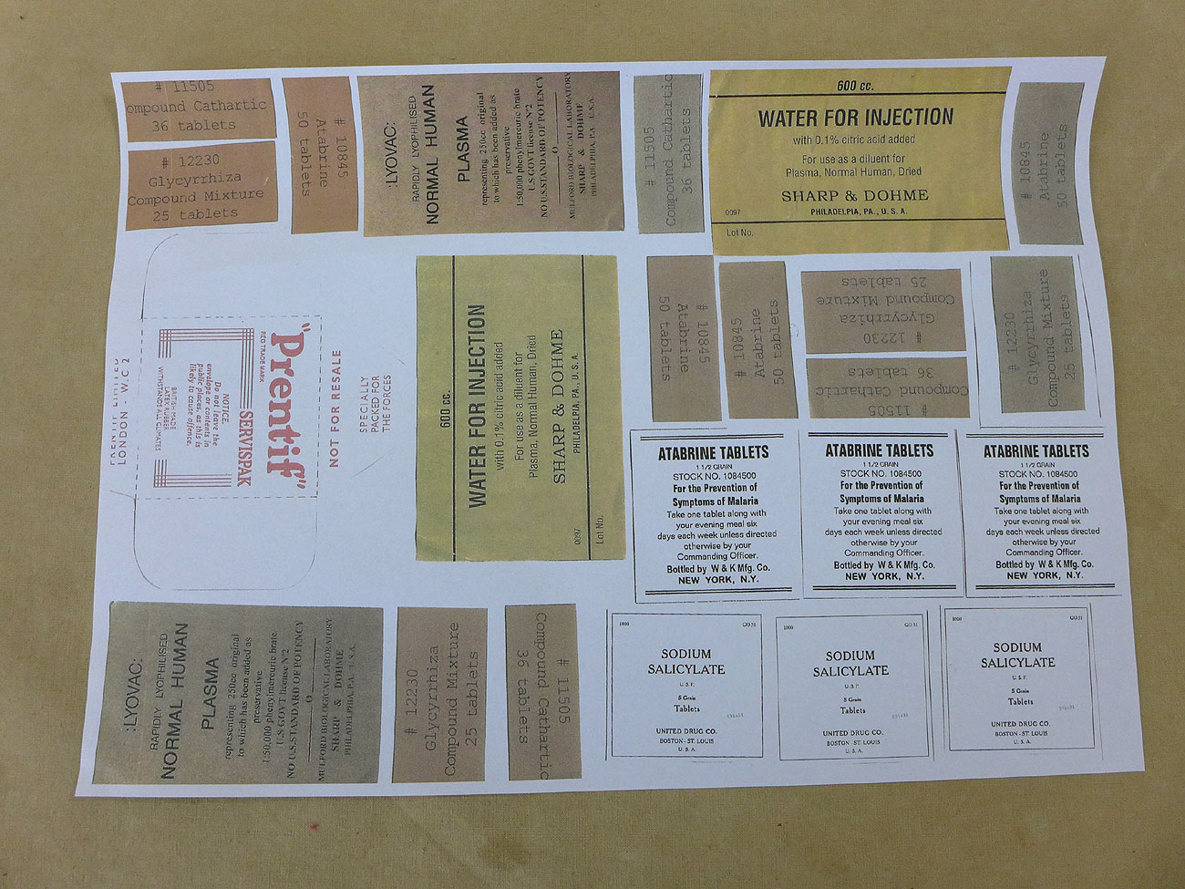 US Paperware for paramedics Labels Craft sheet
