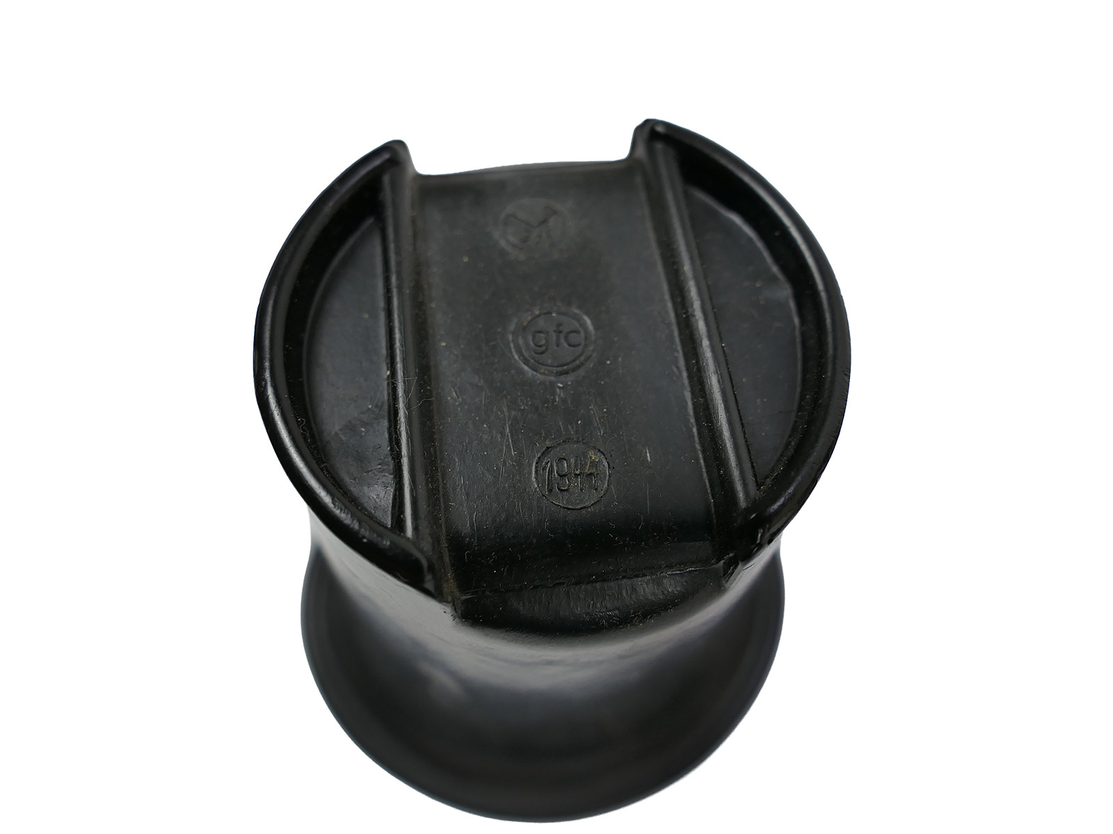 Wehrmacht DAK Afrika Korps coconut-shell field canteen, tropical, H.R.E.42, with cup – COLLECTION, BATTLE-WORN