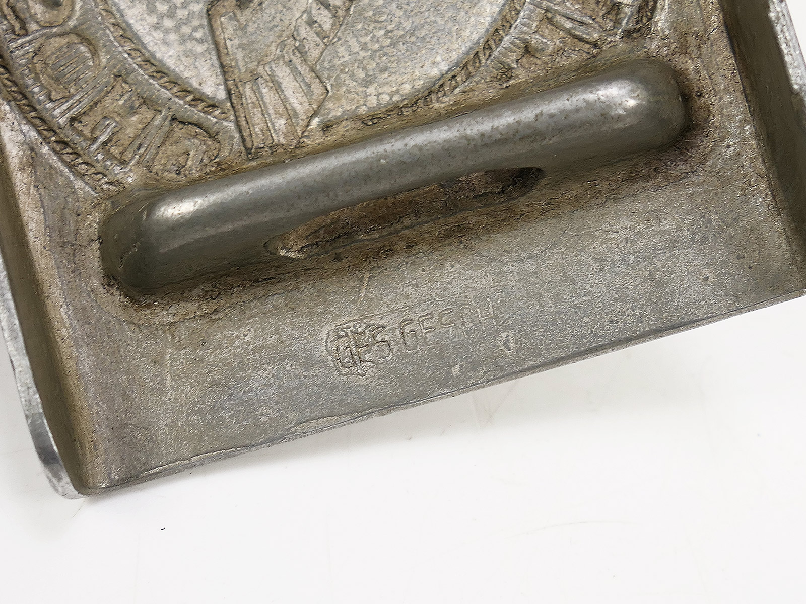 One-off item – Aluminium Deutsche Reichsbahn coupling lock, antique railway item, COLLECTION BATTLE WORN