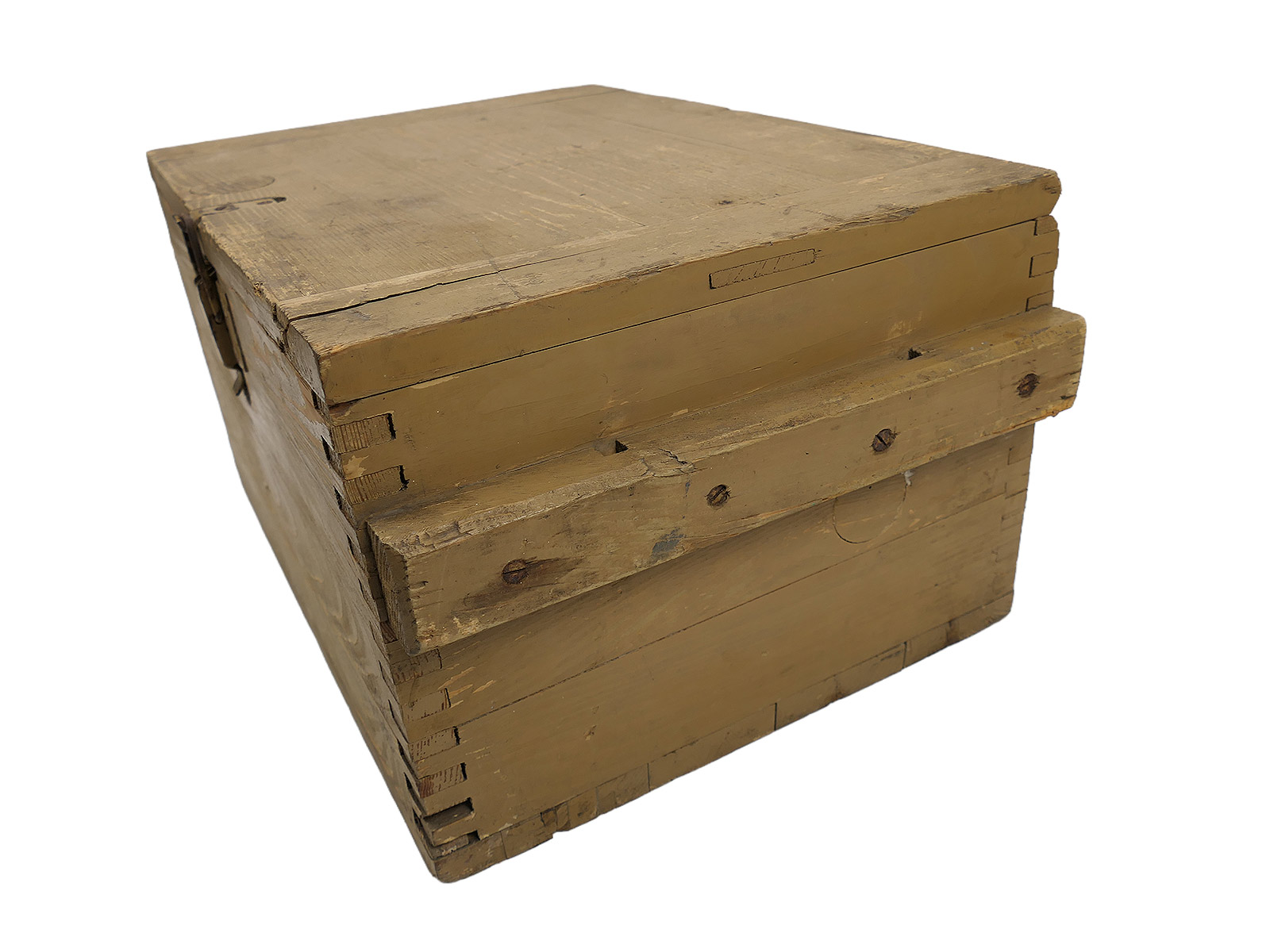 Luftwaffe ammunition box, wooden box, Luftwaffe ammunition box from 1943 onwards, original colour