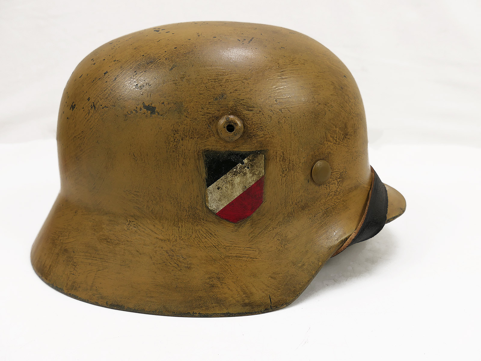 Wehrmacht DAK Afrika Korps steel helmet, TYPE M35, with helmet lining, size 58, tropical helmet, BATTLE-WORN