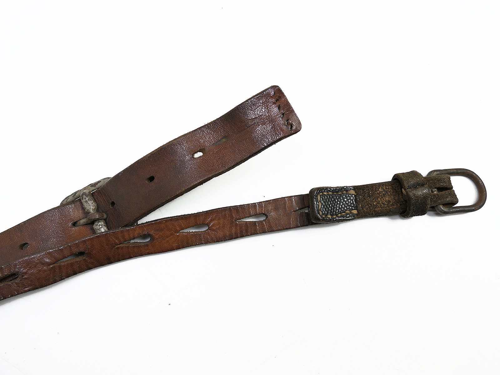 One-off item – Original Wehrmacht Y-strap leather belt carrier by Franz Brehme, 1942. Top condition!  COLLECTION
