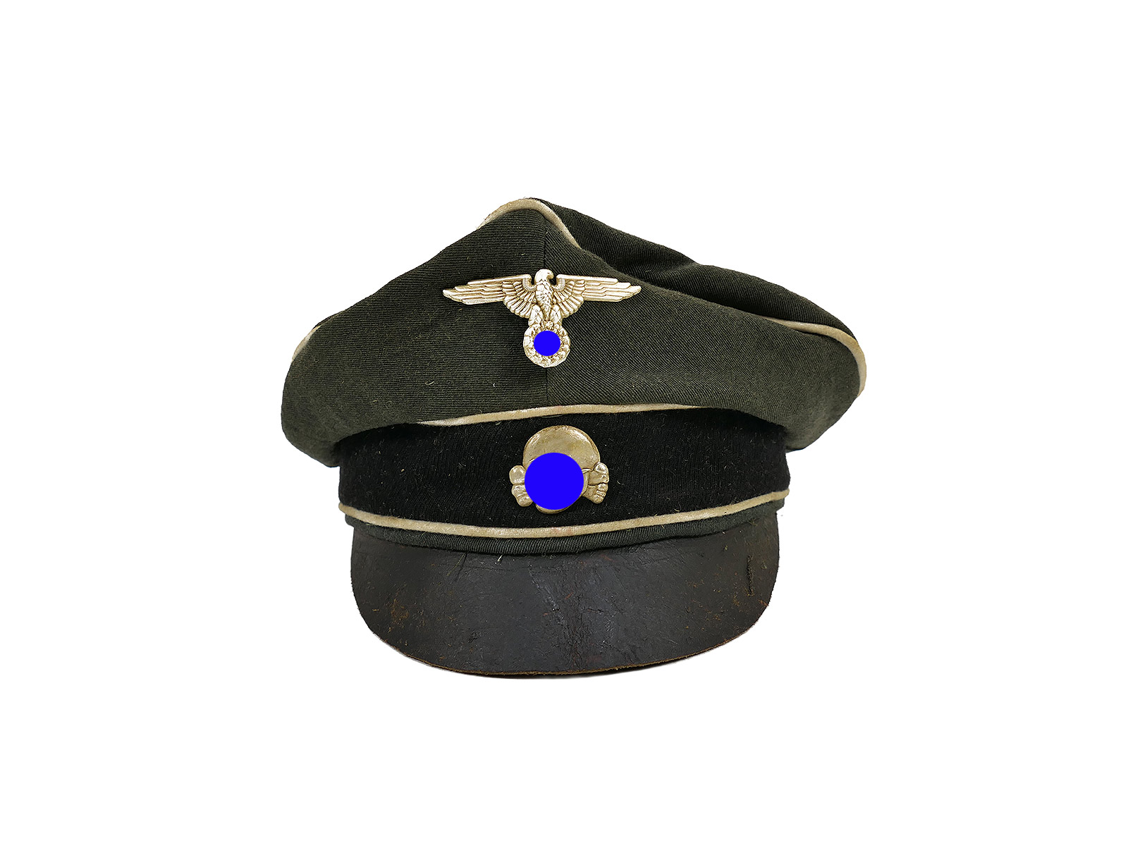 Waffen SS Infantry Crusher Cap Old Style Size 58/59 Metal Effects Crush Cap 