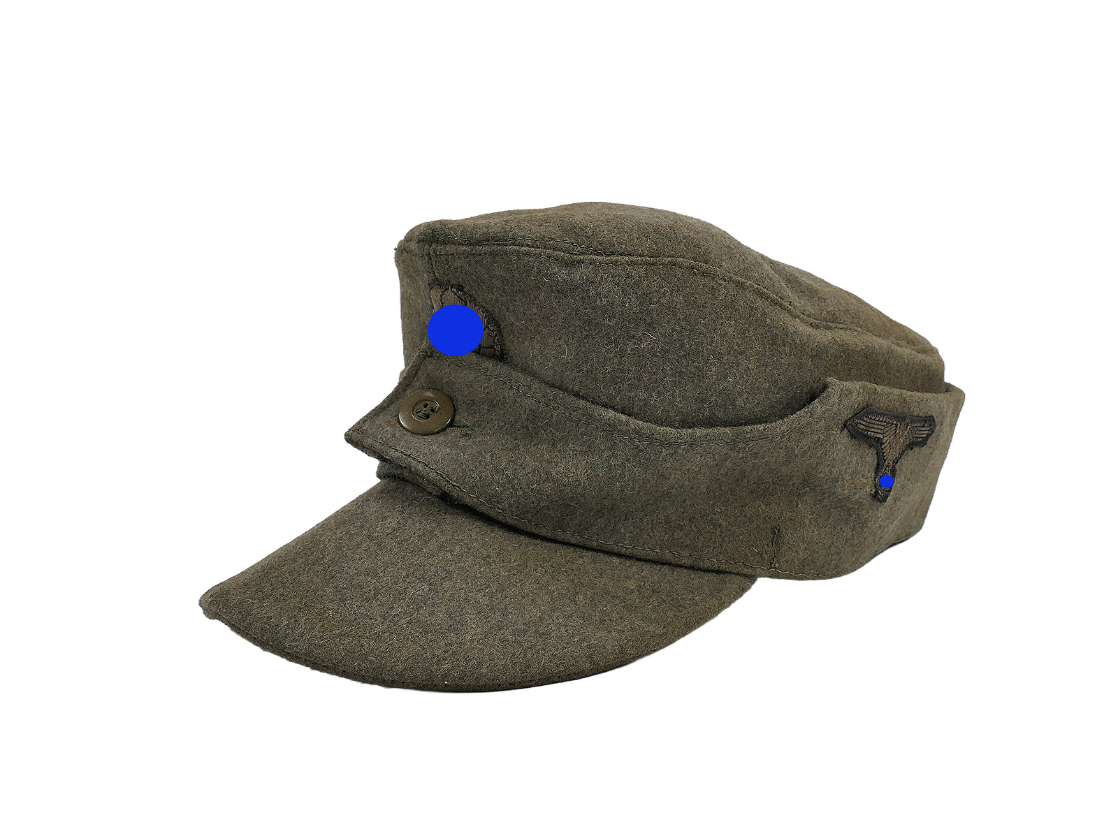 Antique SS M43 single-button field cap, woollen fabric / with fabric trimmings, size 60, COLLECTION