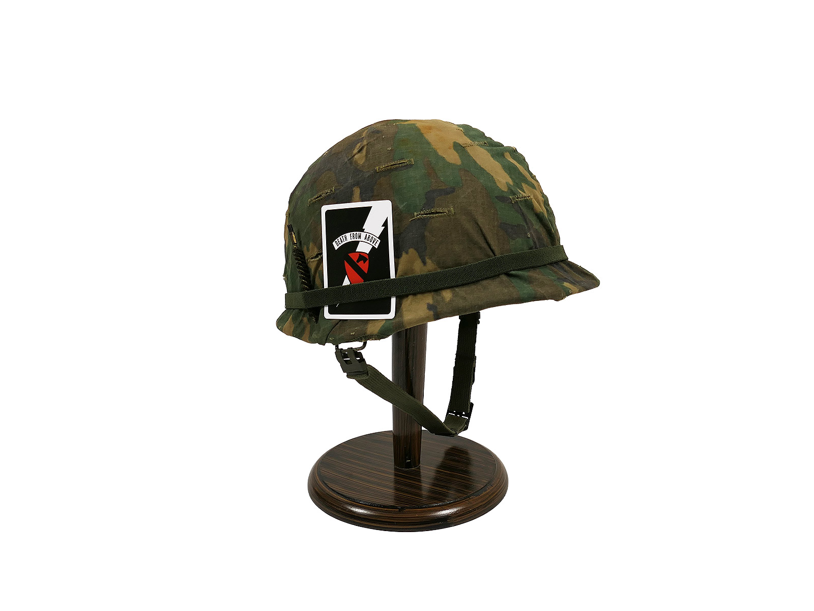 US ARMY Vietnam Korea M1 steel helmet with early woodland helmet cover and liner 