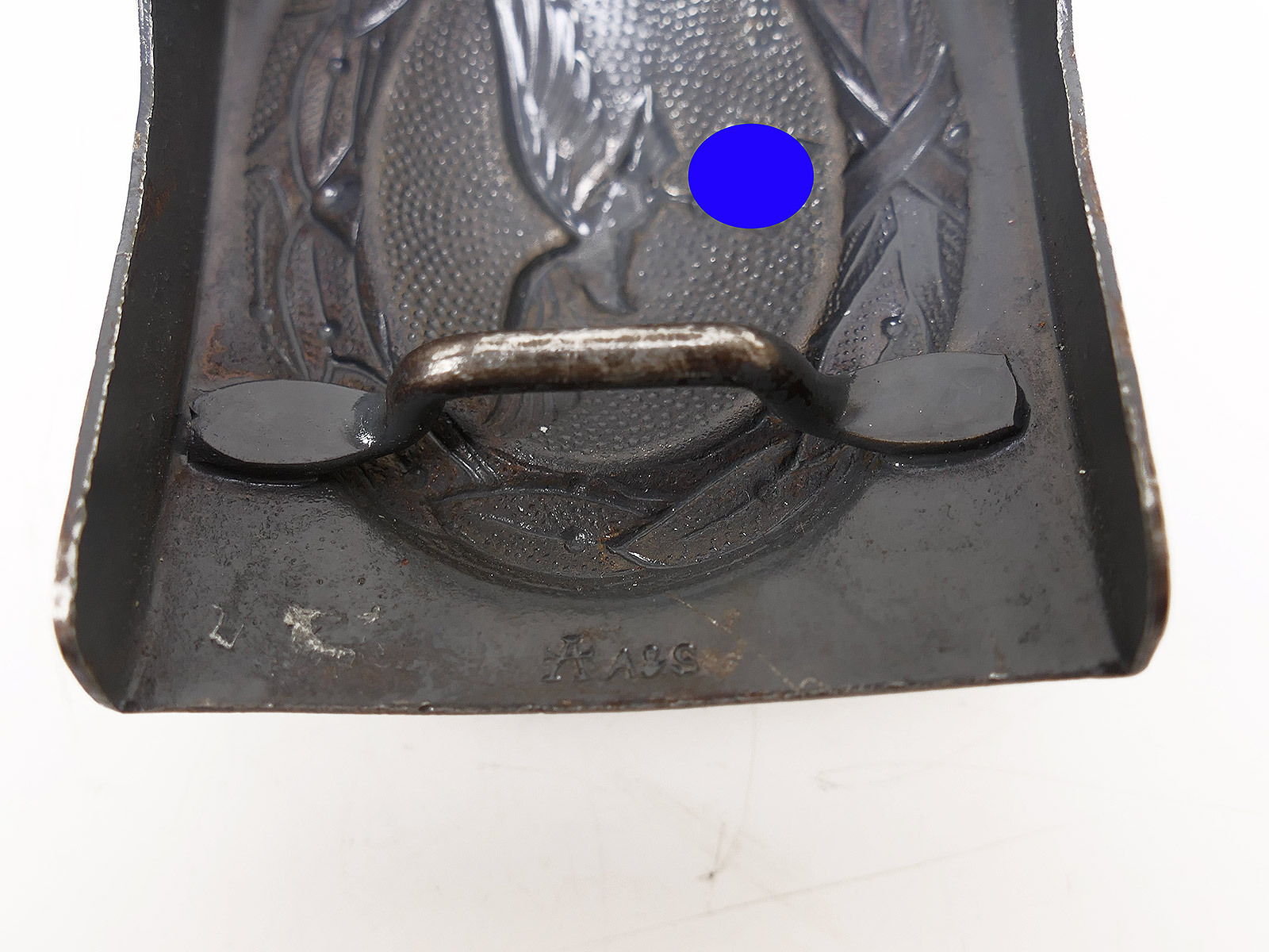 German Air Force (LW) pilot’s belt buckle, steel, Assmann A&S, blue-grey, paratrooper