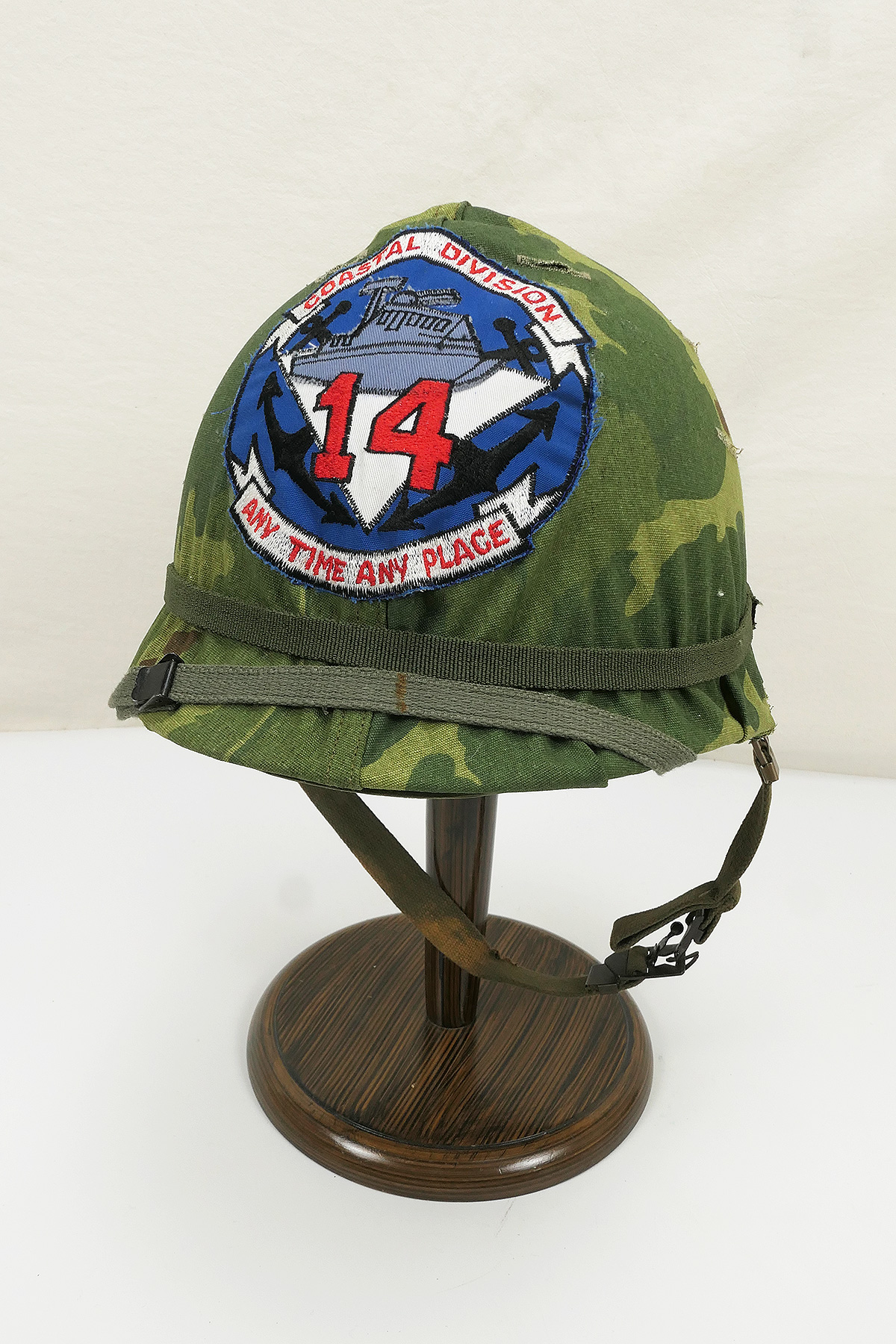 US ARMY Vietnam M1 Steel Helmet with Mitchell Helmet Cover and Liner #17