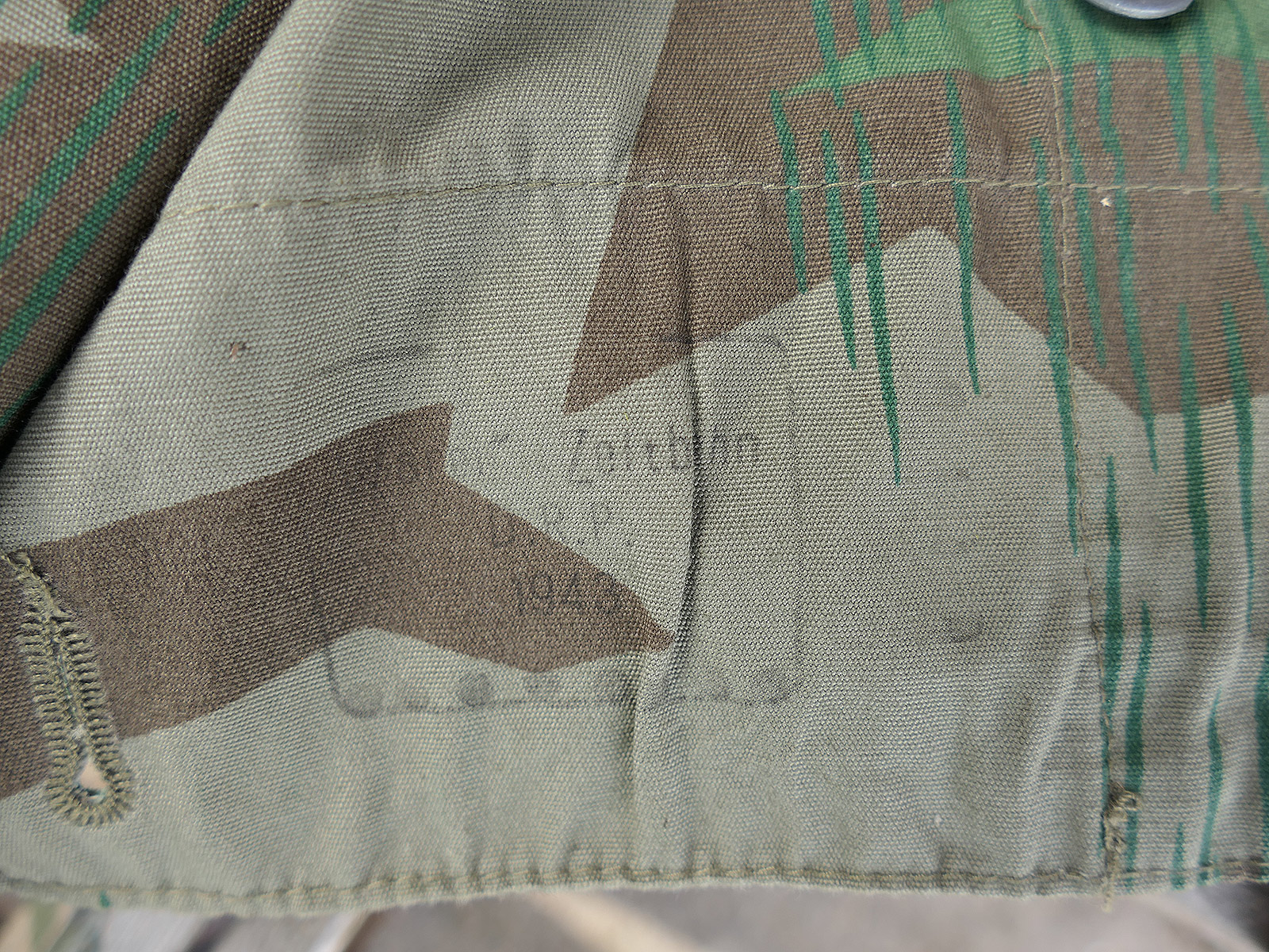 One-off Wehrmacht tent canvas, splinter camouflage, reproduction tent panel, splinter triangular tent panel, World War II