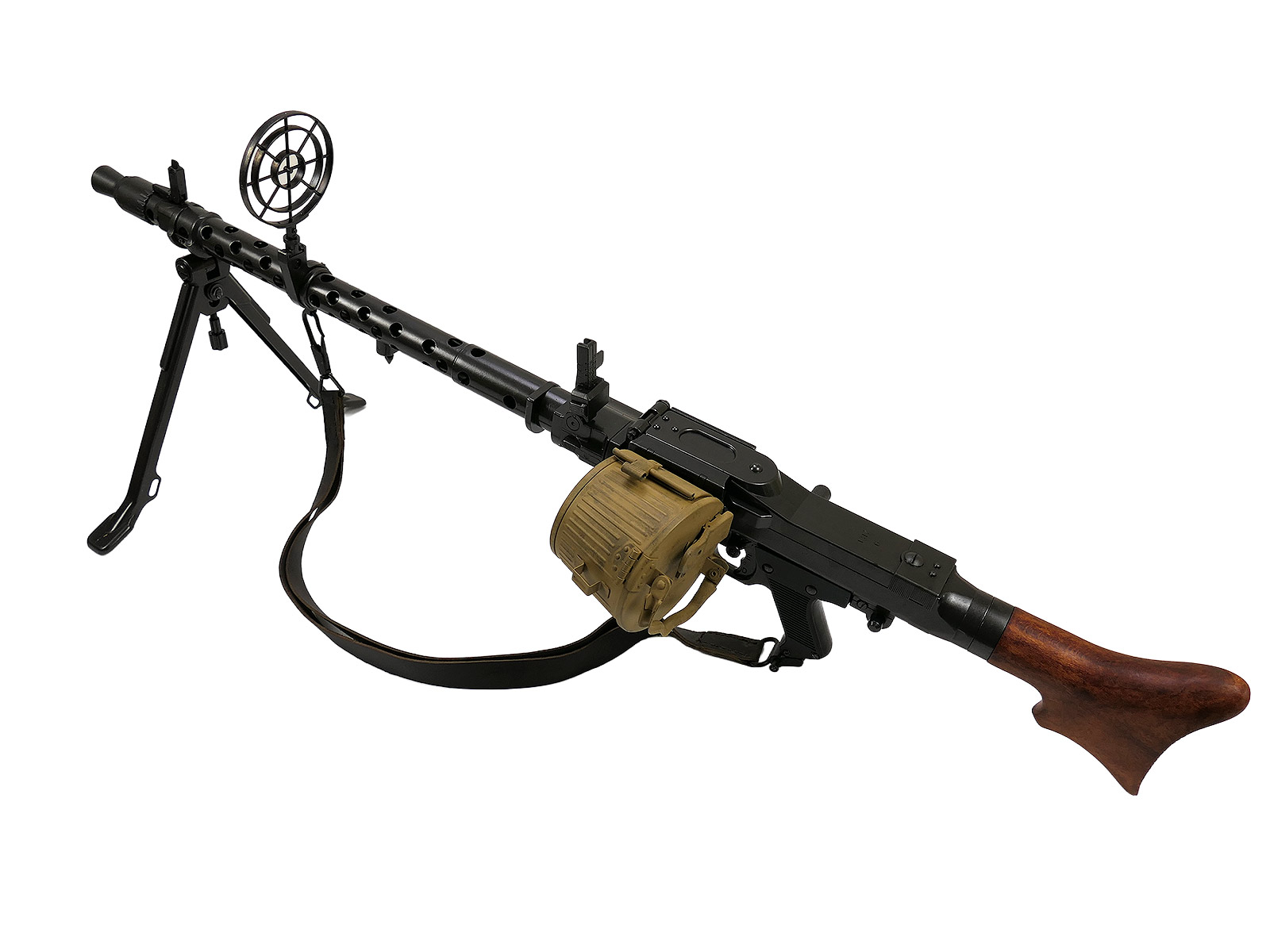 Denix VARIANTE MG34 machine gun decorative metal/wood model with modified belt drum (tropical)