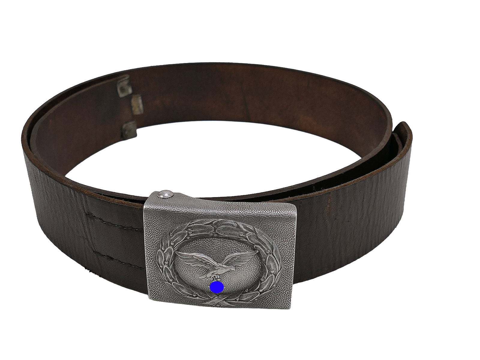 Luftwaffe Vintage Belt / Leather Belt, 105 cm, with Luftwaffe Pilot Aluminium Buckle – BATTLE WORN