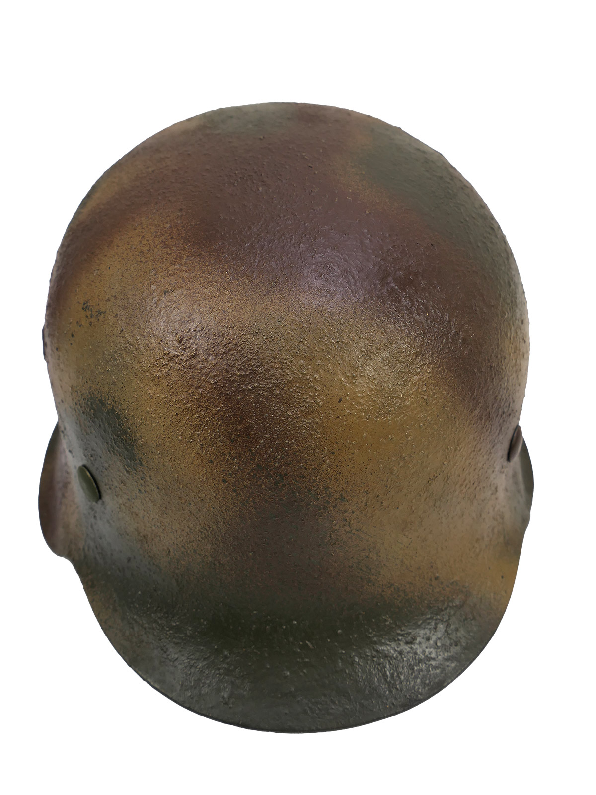 Wehrmacht M42 NS66 camouflage steel helmet with helmet lining, size 59, Normandy camouflage helmet, BATTLE WORN