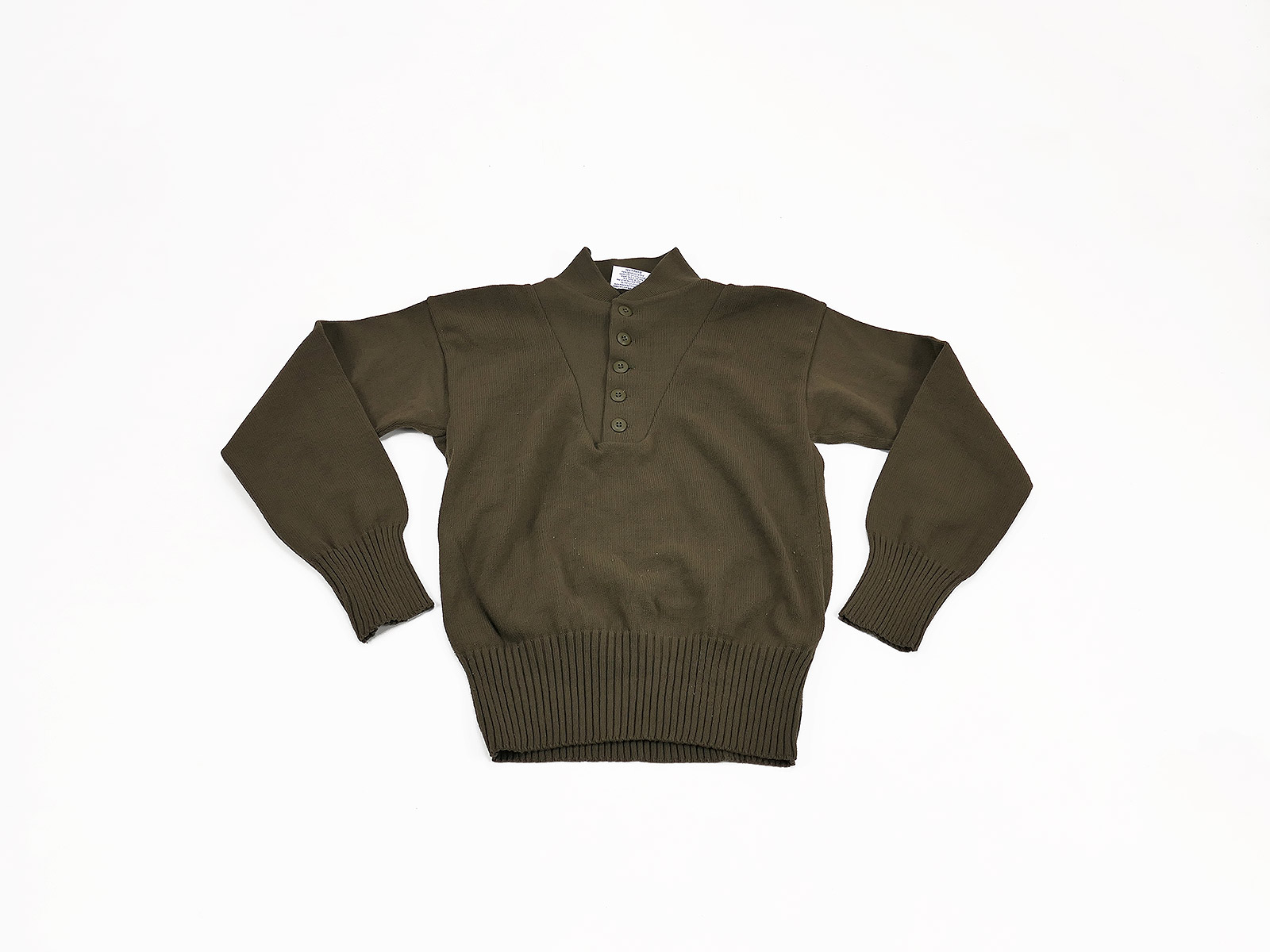 US Army High-Neck Sweater, Brown Knitted Jumper, Size L