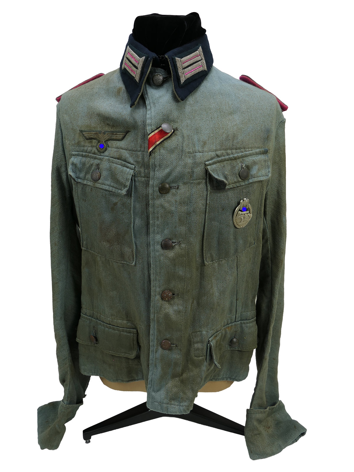 Wehrmacht M41 Officer’s Summer Field Jacket Uniform, First Lieutenant, Armoured Train – COLLECTION, BATTLE-WORN
