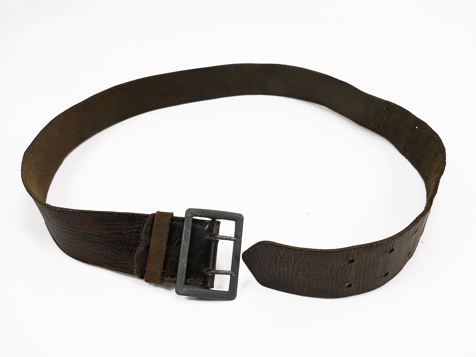 ONE-OF-A-KIND Vintage Assmann double-prong belt, waist belt, 47mm, leather belt, 110cm