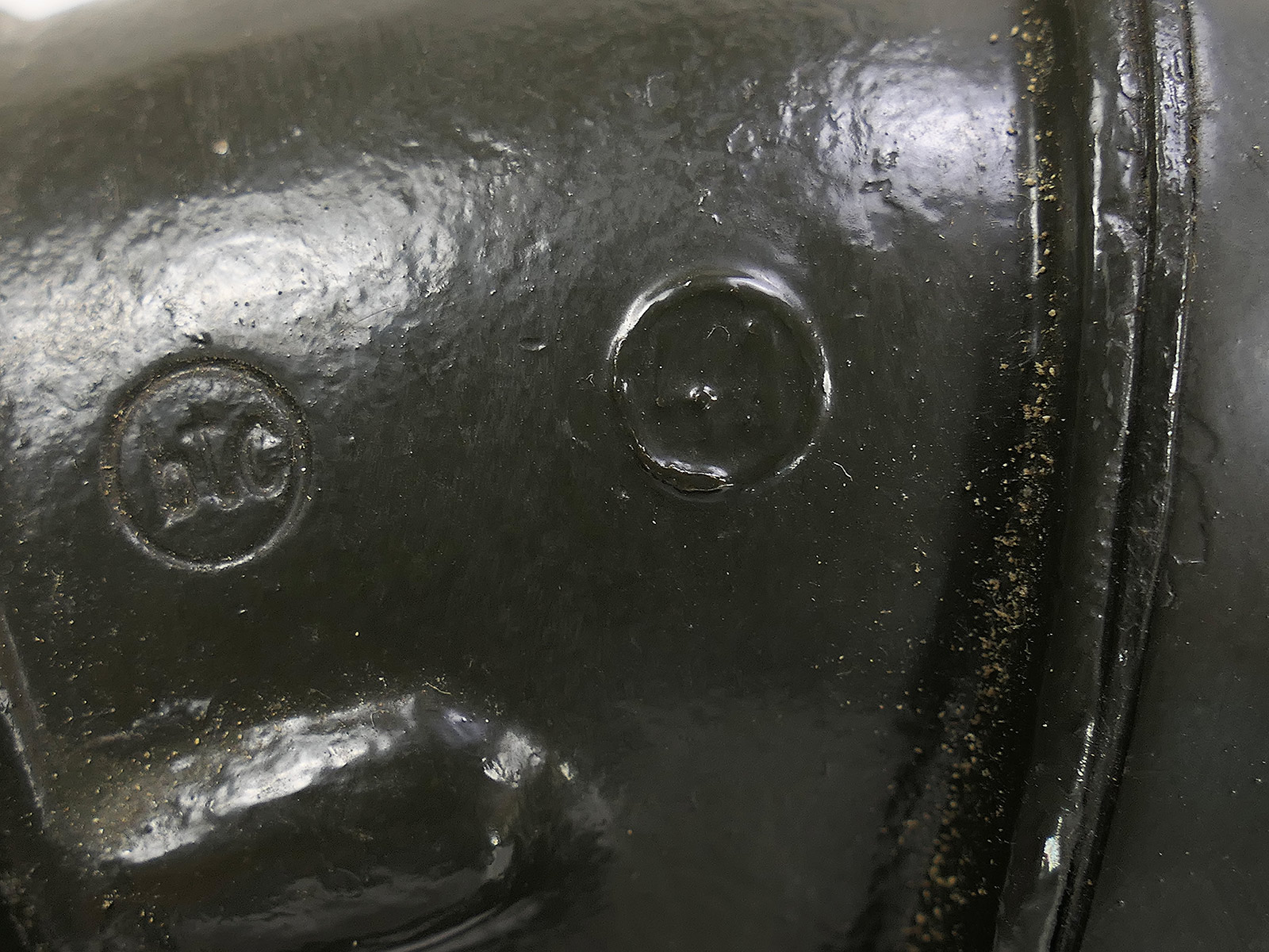 Wehrmacht gas mask, Model 1938, protective mask, Size 3, btc41, rubber with filter, BATTLE WORN