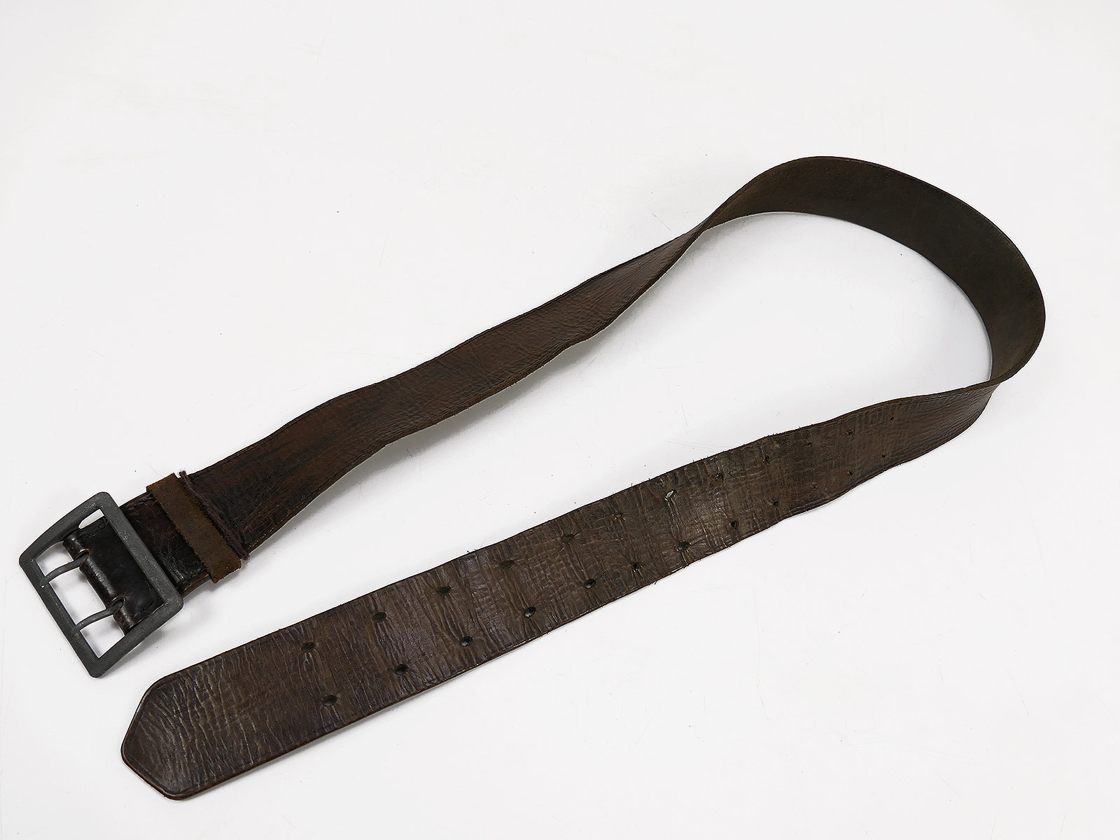 ONE-OF-A-KIND Vintage Assmann double-prong belt, waist belt, 47mm, leather belt, 110cm