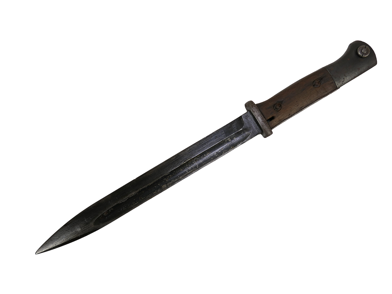 SET: Wehrmacht M84/98 bayonet for the K98 carbine / sidearm with scabbard + belt loop – BATTLE WORN