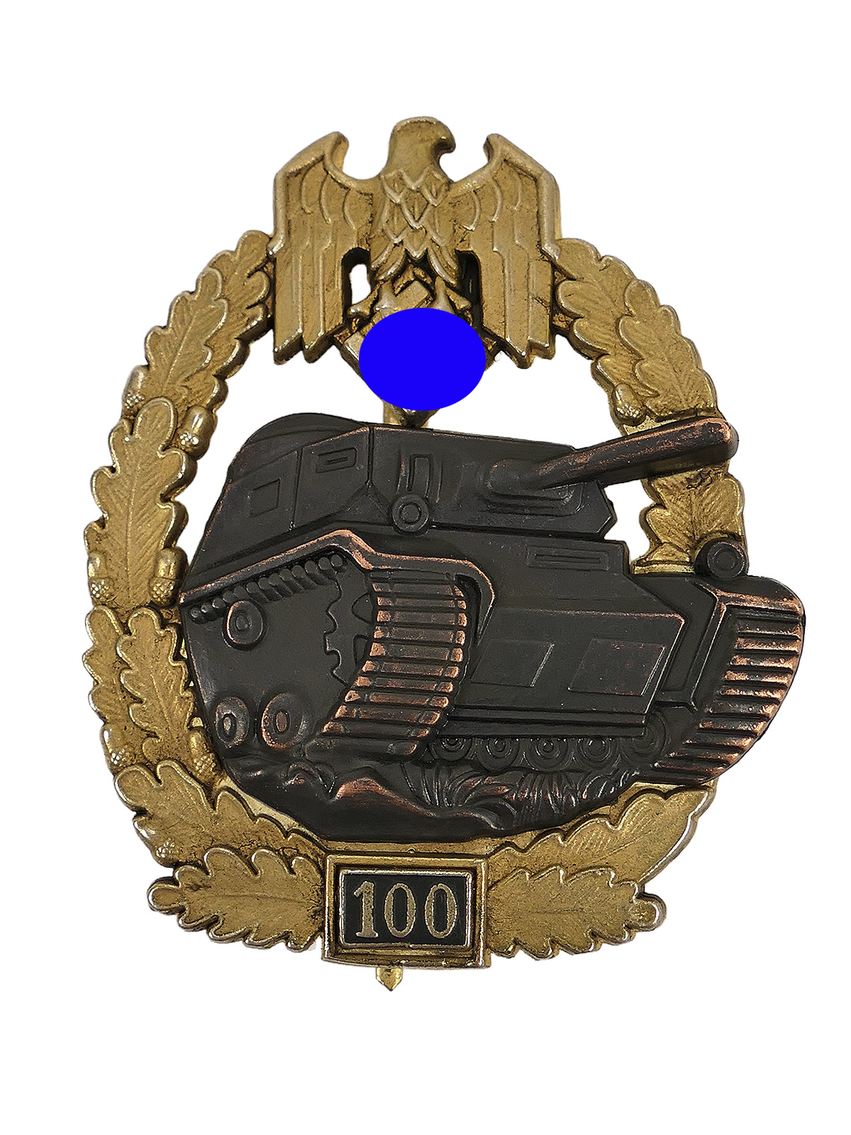 Wehrmacht Army Tank Combat Badge with 100 engagements Manufacturer: JFS