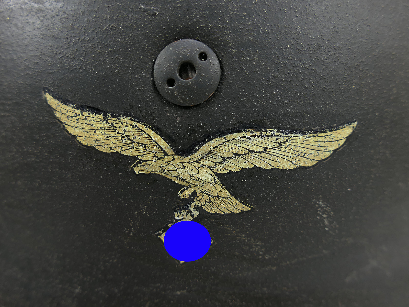 One-off item – Vintage camouflage paratrooper helmet, DD Stahlhelm M38, Luftwaffe paratrooper COLLECTION