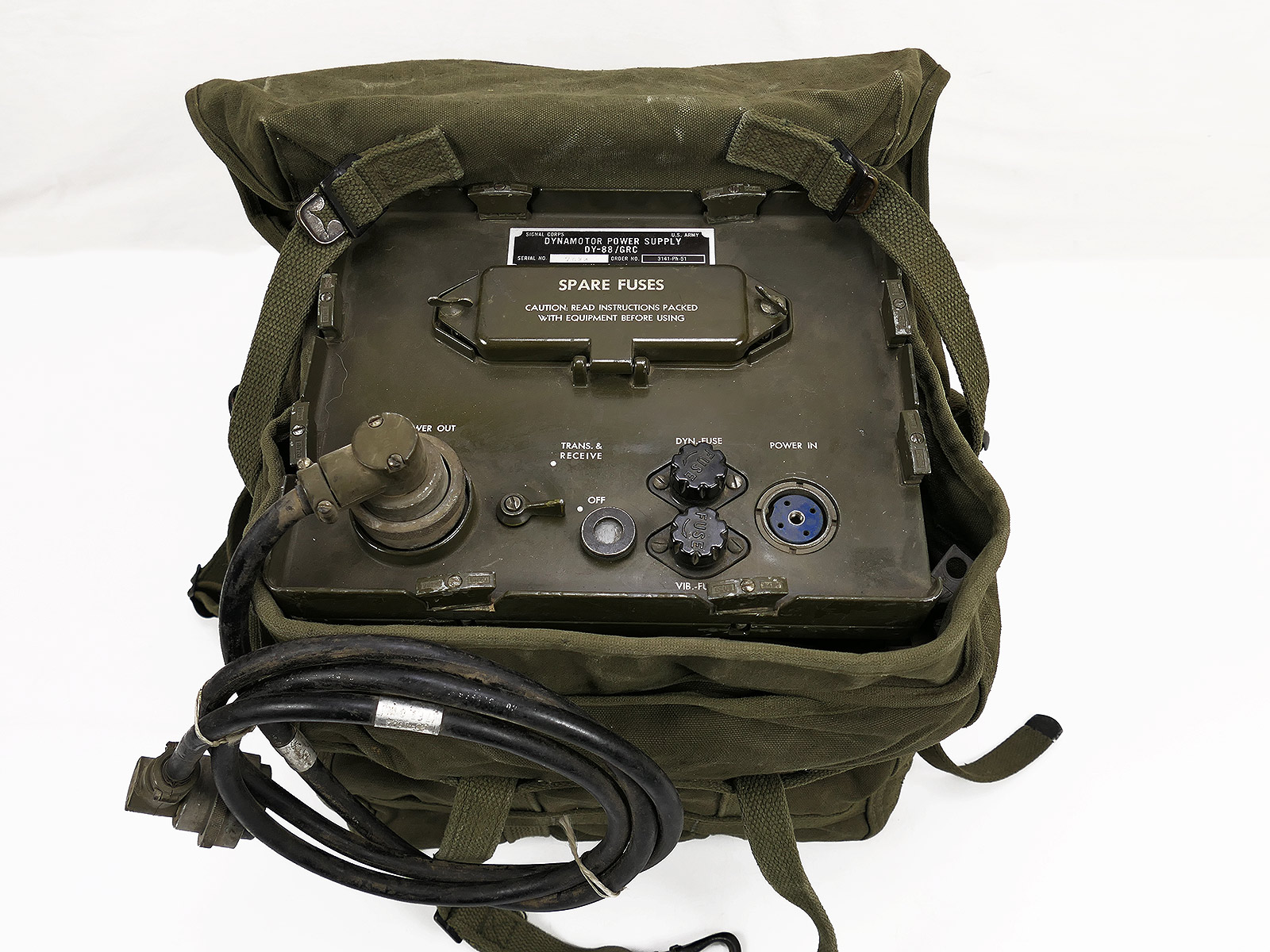 US ARMY Signal Corps Dynamotor Power Supply DY-88 / GRC for radio GRC-9 Radio with bag