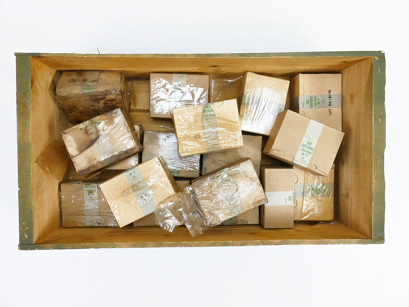 1x Original WW2 British Army 303 MK7 Box for 32 Shots Enfield Carbine Cartridges Cartridges