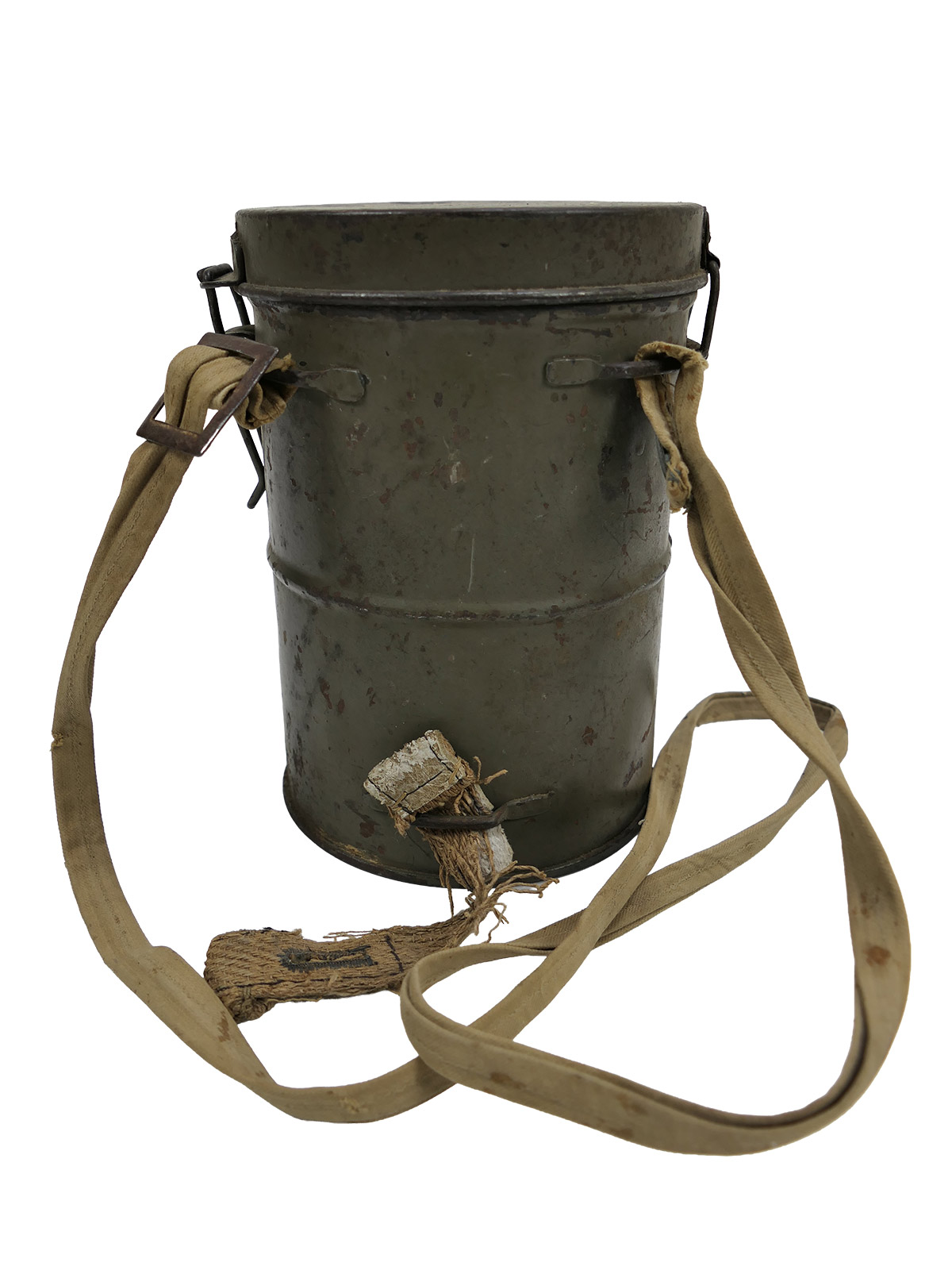 WK1 Original Leather Gas Mask M17 + Filter in Original Carry Case – COLLECTION BATTLE WORN