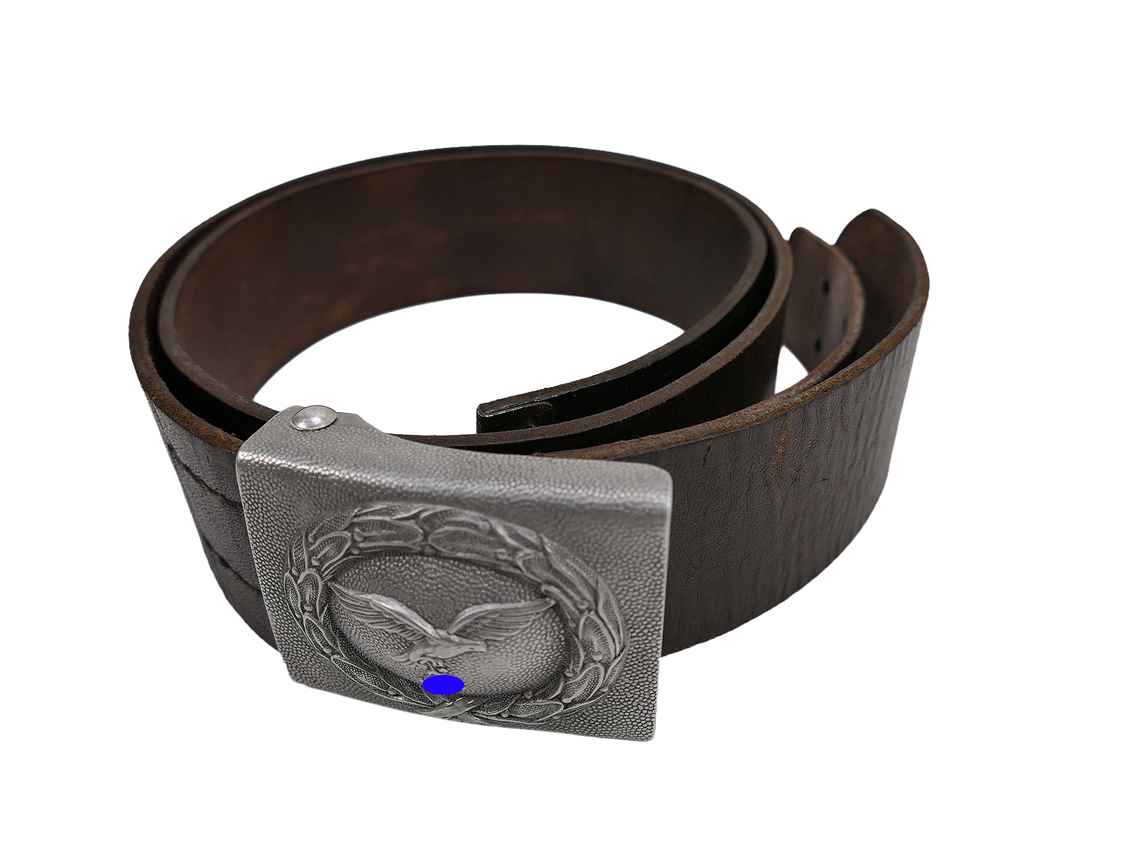 Luftwaffe Vintage Belt / Leather Belt, 105 cm, with Luftwaffe Pilot Aluminium Buckle – BATTLE WORN
