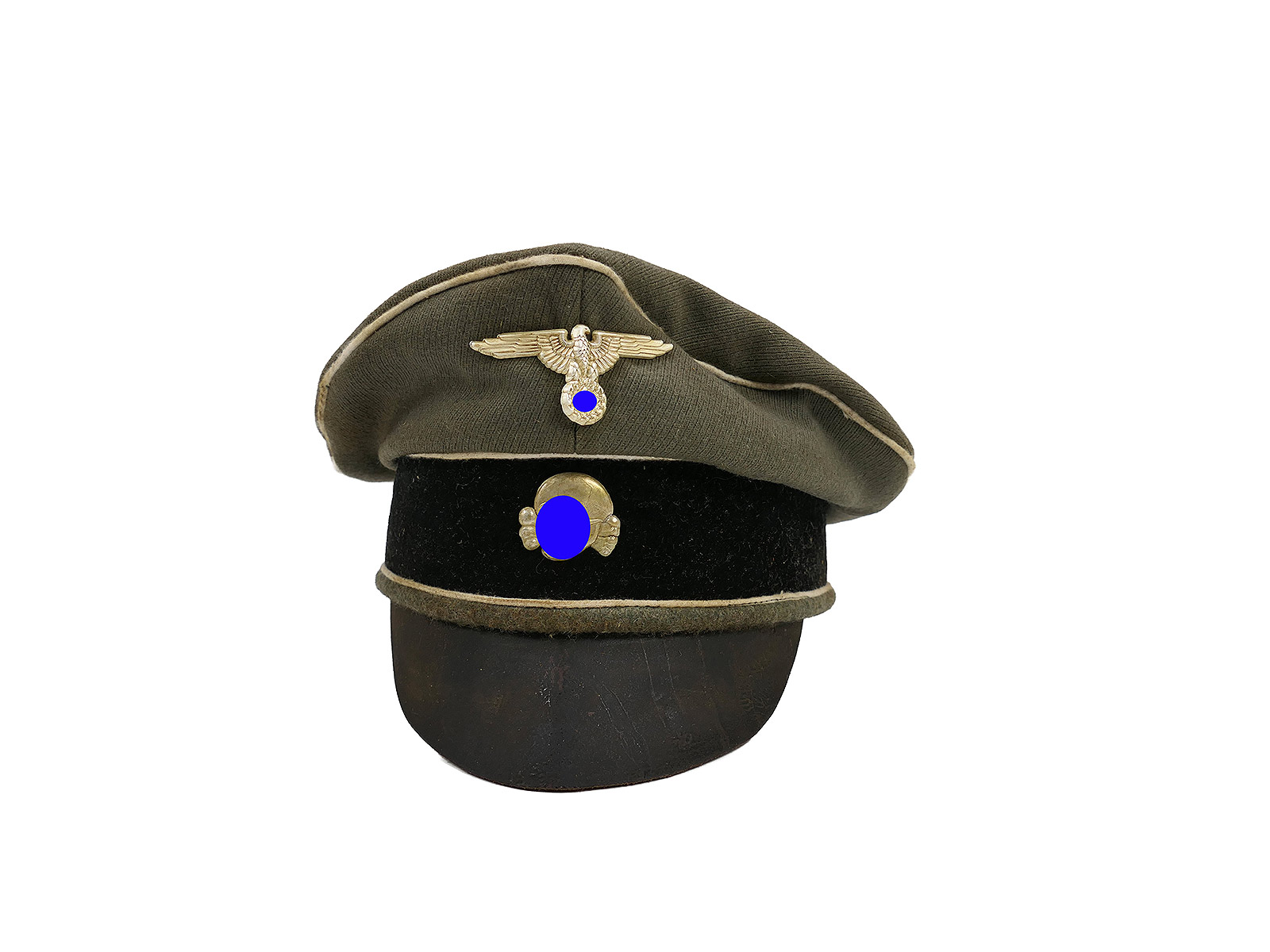 Waffen SS Infantry Crusher Cap, Old Style, Size 58/59, with metal detailing, knuckle cap