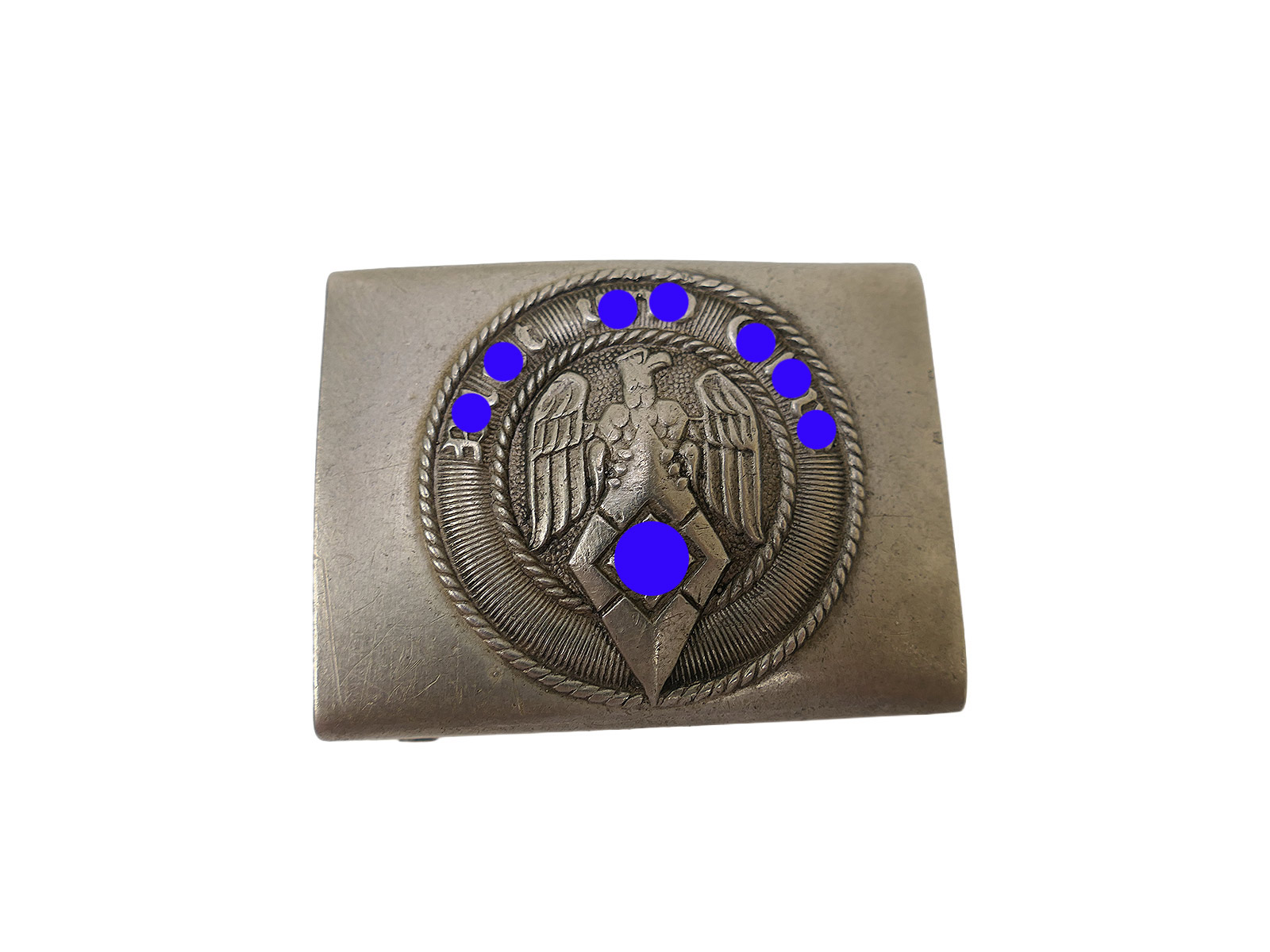 One-off item – RZM aluminium HJ (Hitler Youth) belt buckle, antique, BuE