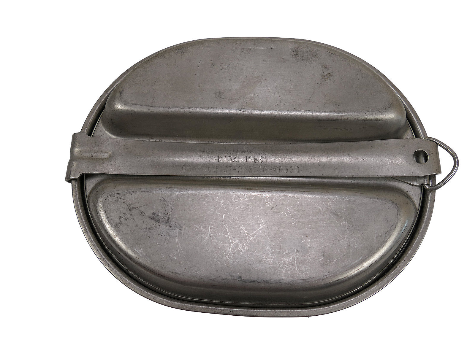 #12/ Original US Army mess kit, VIETNAM 1960s cookware, canteen rack, 1966, COLLECTION, BATTLE-WEARED