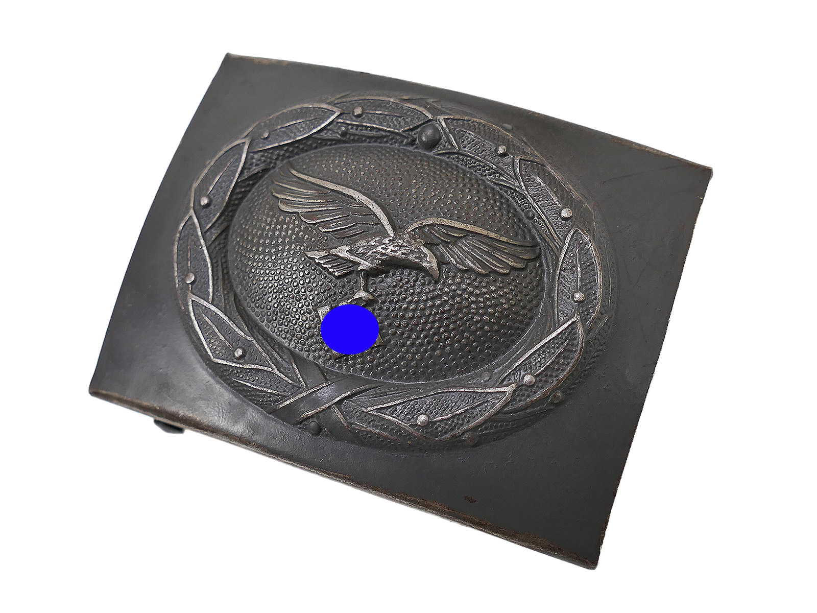 German Air Force (LW) pilot’s belt buckle, steel, Assmann A&S, blue-grey, paratrooper