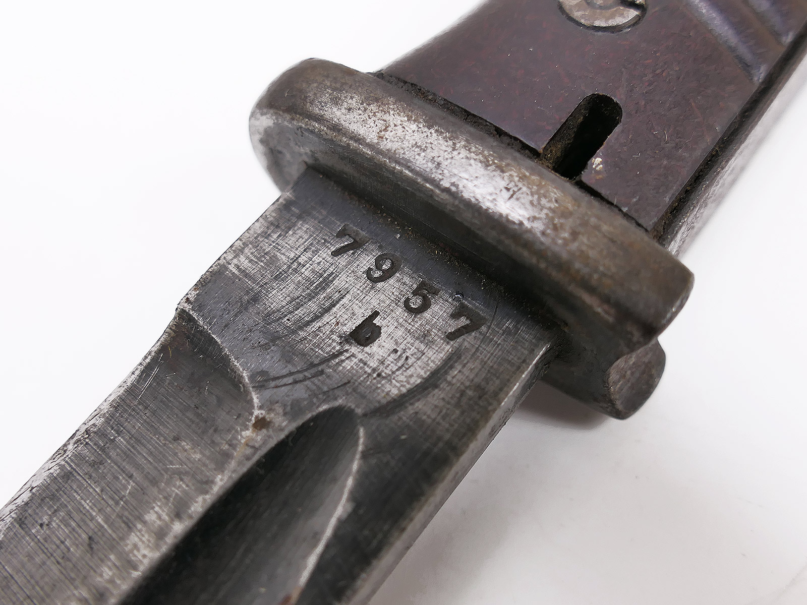 Wehrmacht M84/98 bayonet (from 1943) for the K98 carbine / fixed bayonet with scabbard, BATTLE-WORN