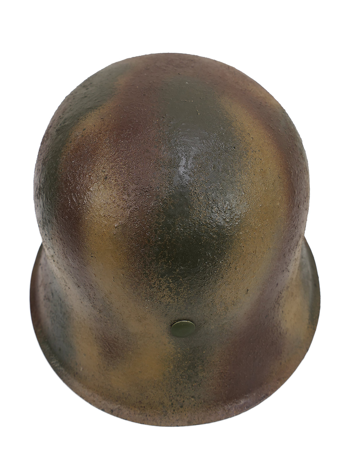Wehrmacht M42 NS66 camouflage steel helmet with helmet lining, size 59, Normandy camouflage helmet, BATTLE WORN