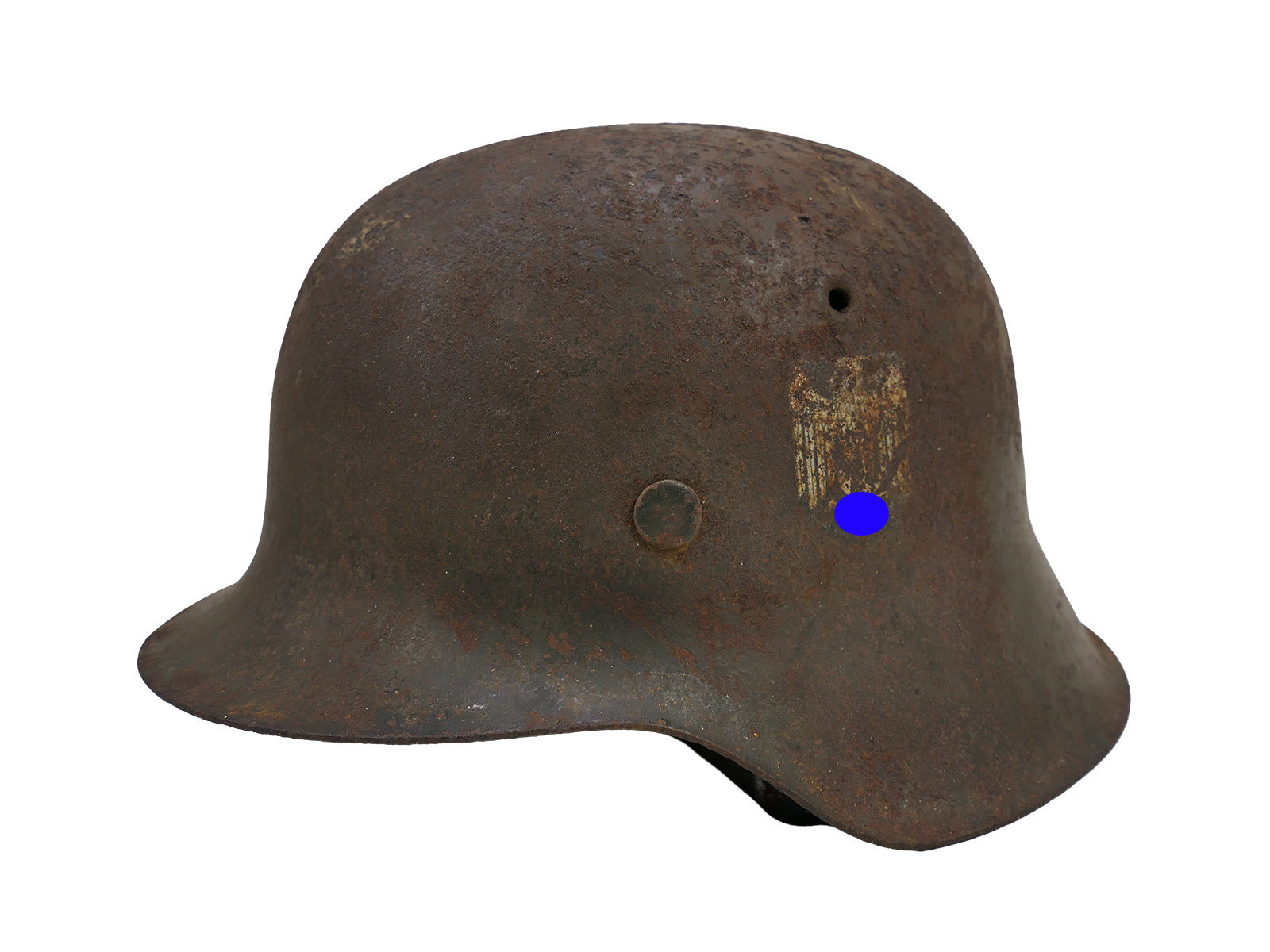 Wehrmacht SD M42 steel helmet with helmet lining and chin strap – ORIGINAL FIND FROM A BARN