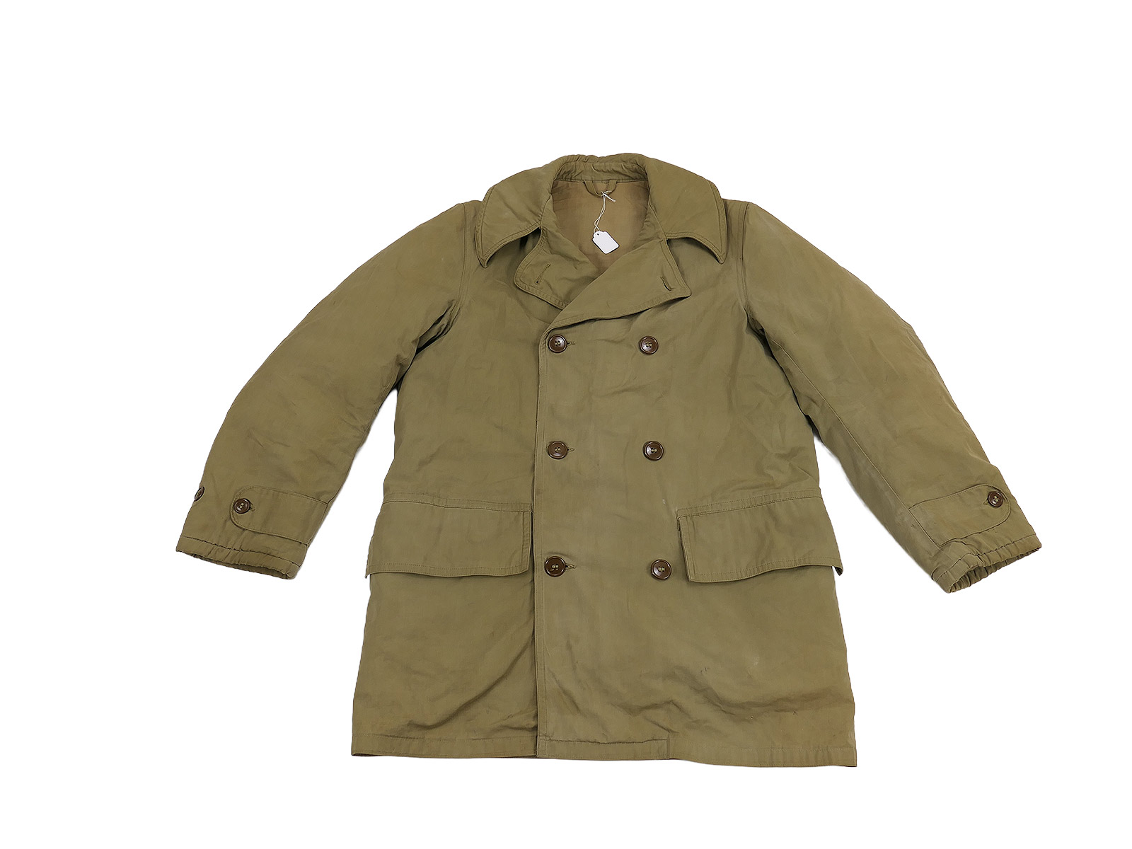 ORIGINAL US WW2 Mackinaw Jacket winter over coat Jeep Jacket Coat Size S Collection BATTLE WORN