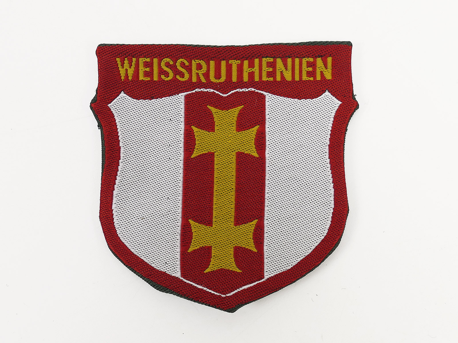 Field jacket sleeve insignia BELARUS Volunteer Division Waffen SS, woven, folded and turned back