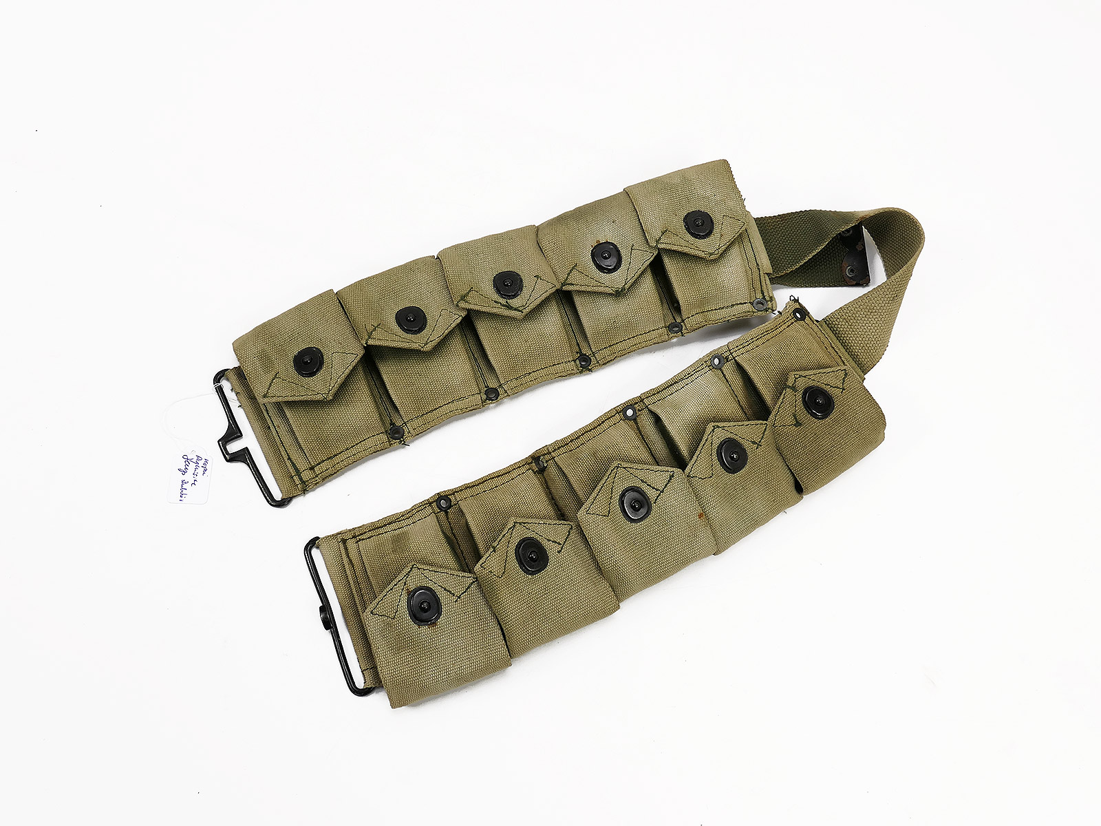 Repro US ARMY WW2 Garand Rifle M1 M-1936 Cartridge Belt Cal .30 Dismounted with pocket fillers