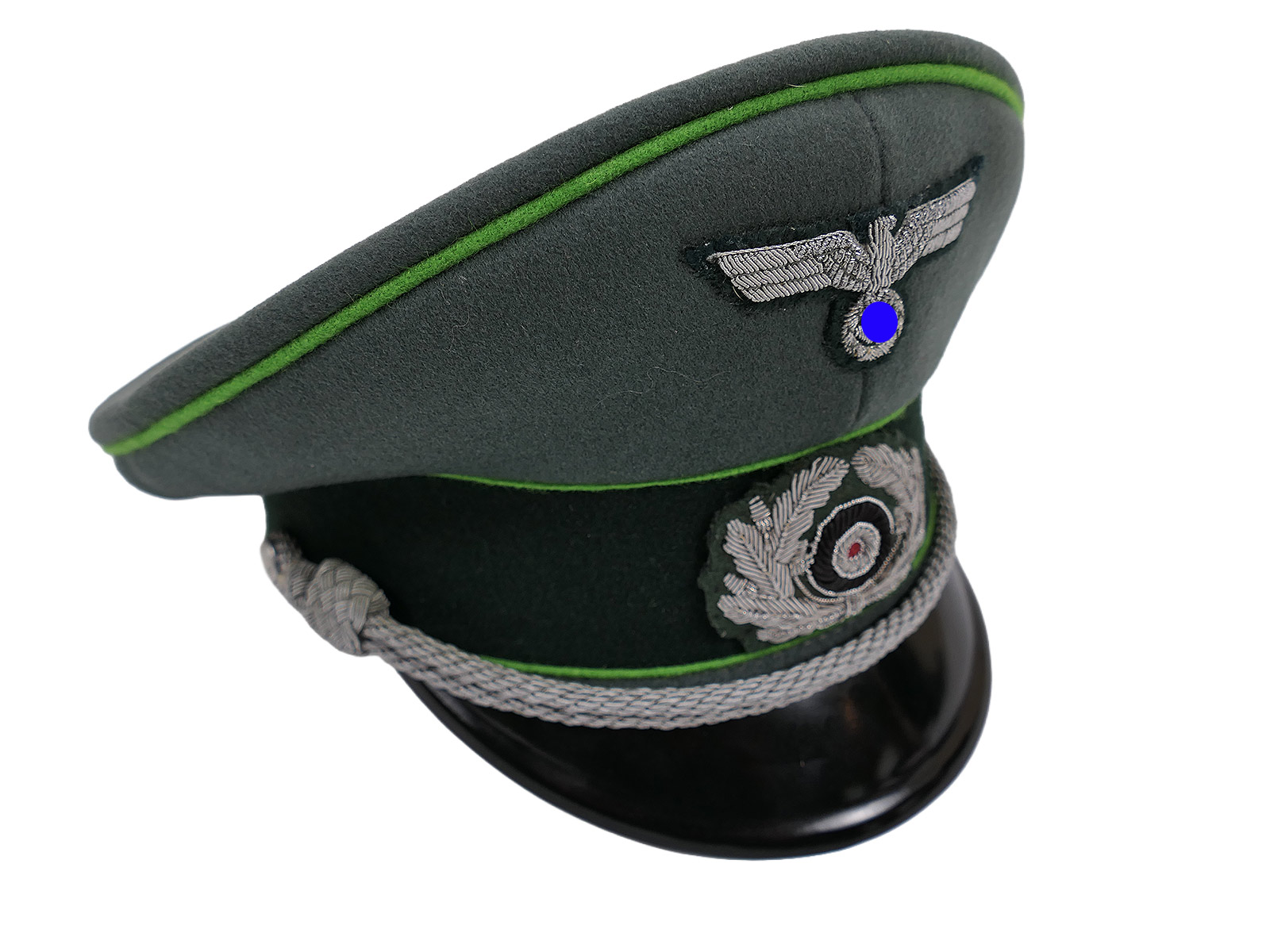 Wehrmacht peaked cap, officer’s, Panzergrenadier, size 58, premium museum-quality reproduction with original embroidered details, COLLECTION
