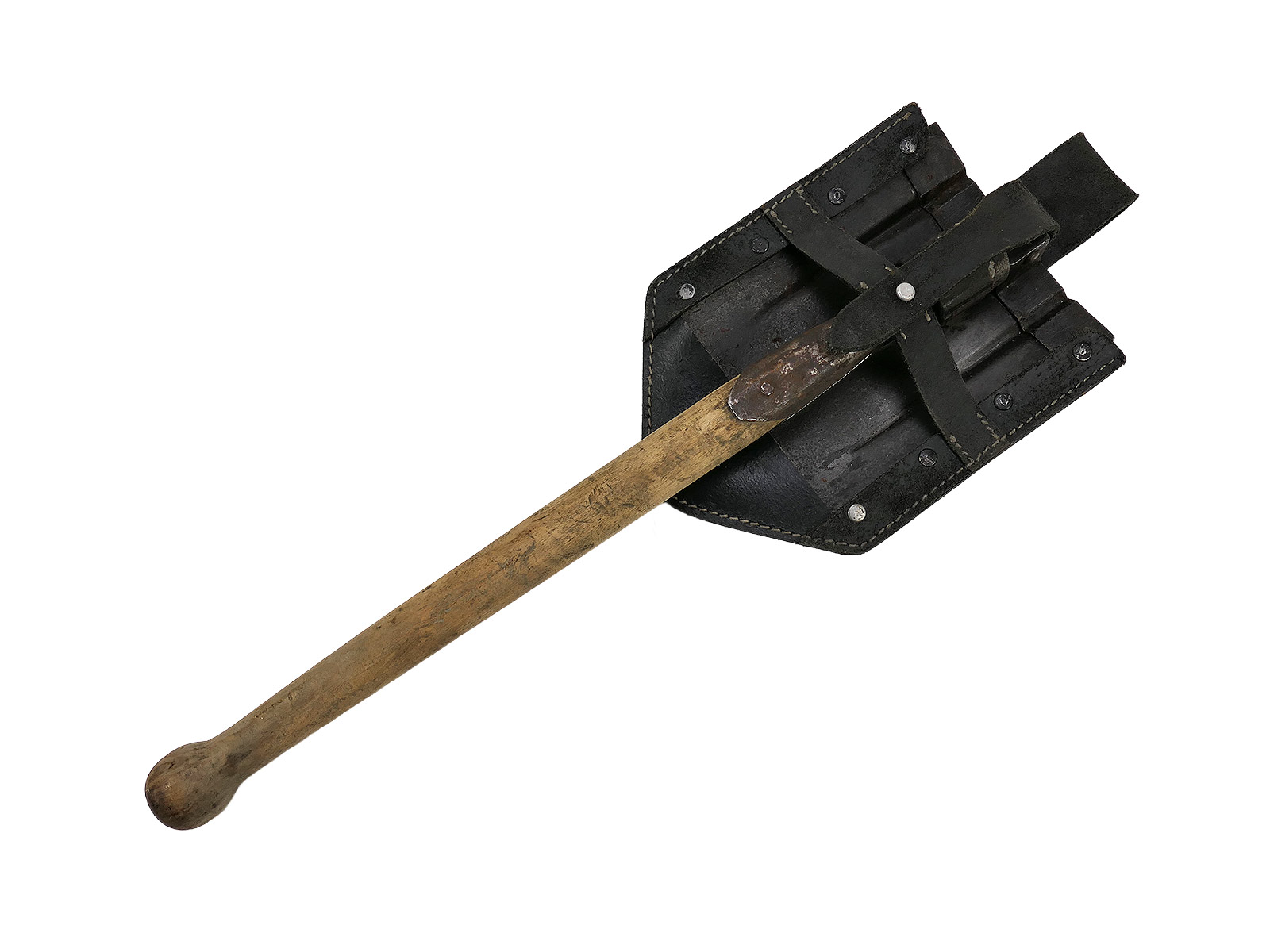 WW2 Wehrmacht Original Folding Spade with Folding Spade Bag, Model 1 Spade Bag COLLECTION