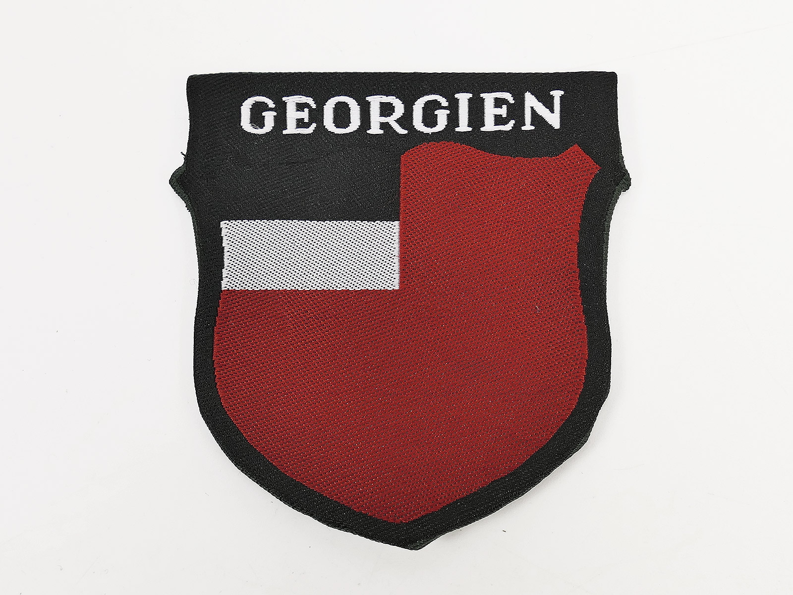 Field jacket sleeve insignia GEORGIA Volunteer Division Waffen SS, woven, folded and turned back 