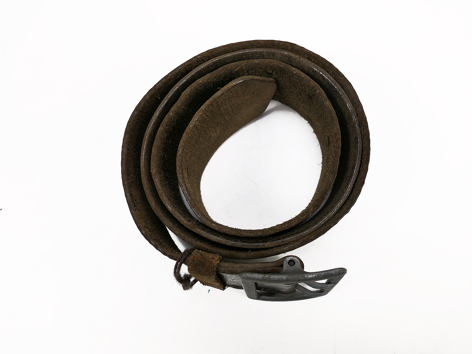 ONE-OF-A-KIND Vintage Assmann double-prong belt, waist belt, 47mm, leather belt, 110cm