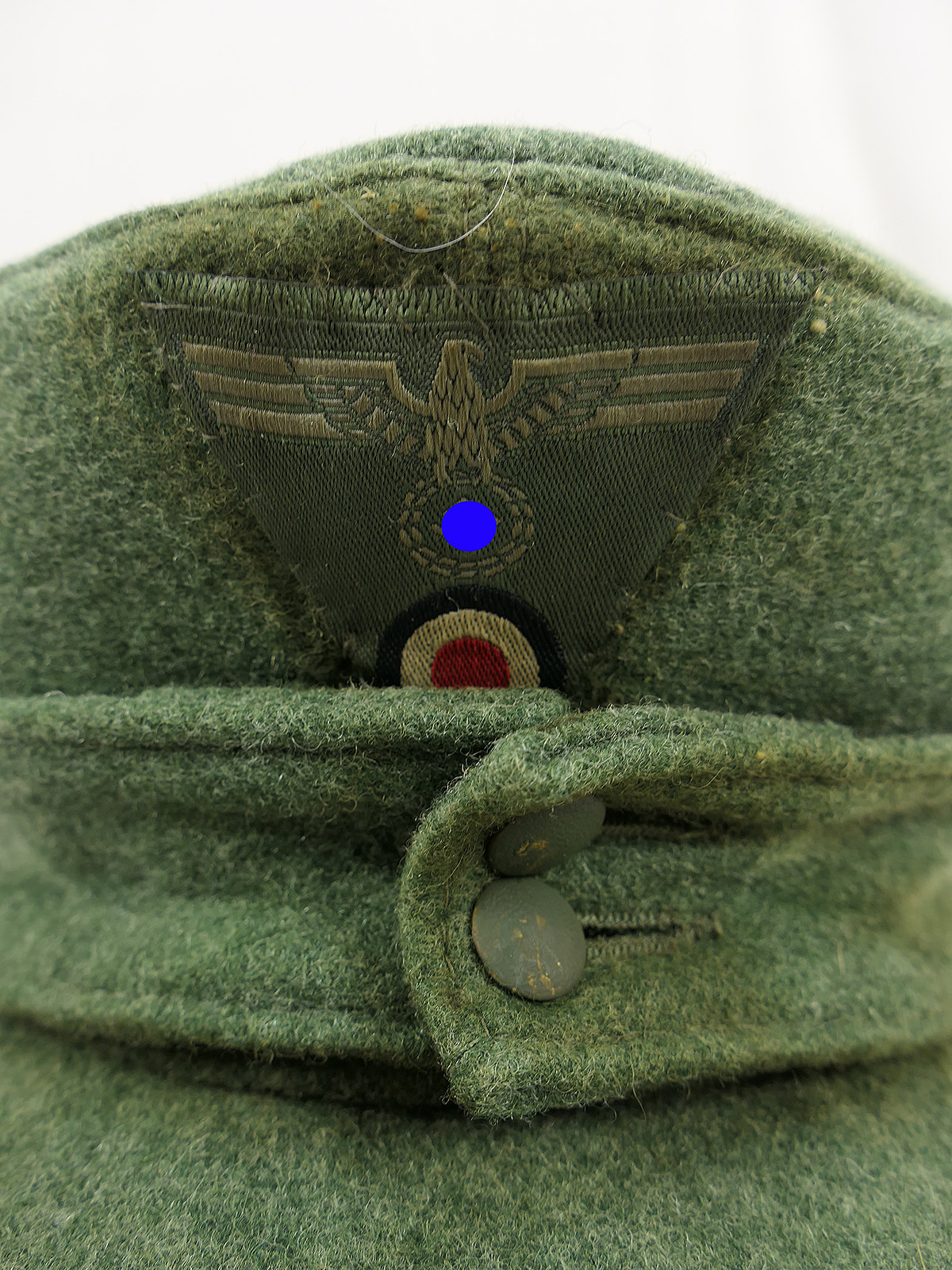 Wehrmacht M43 field cap M1943 with trapezoidal detailing, cap eagle, size 58, BATTLE WORN