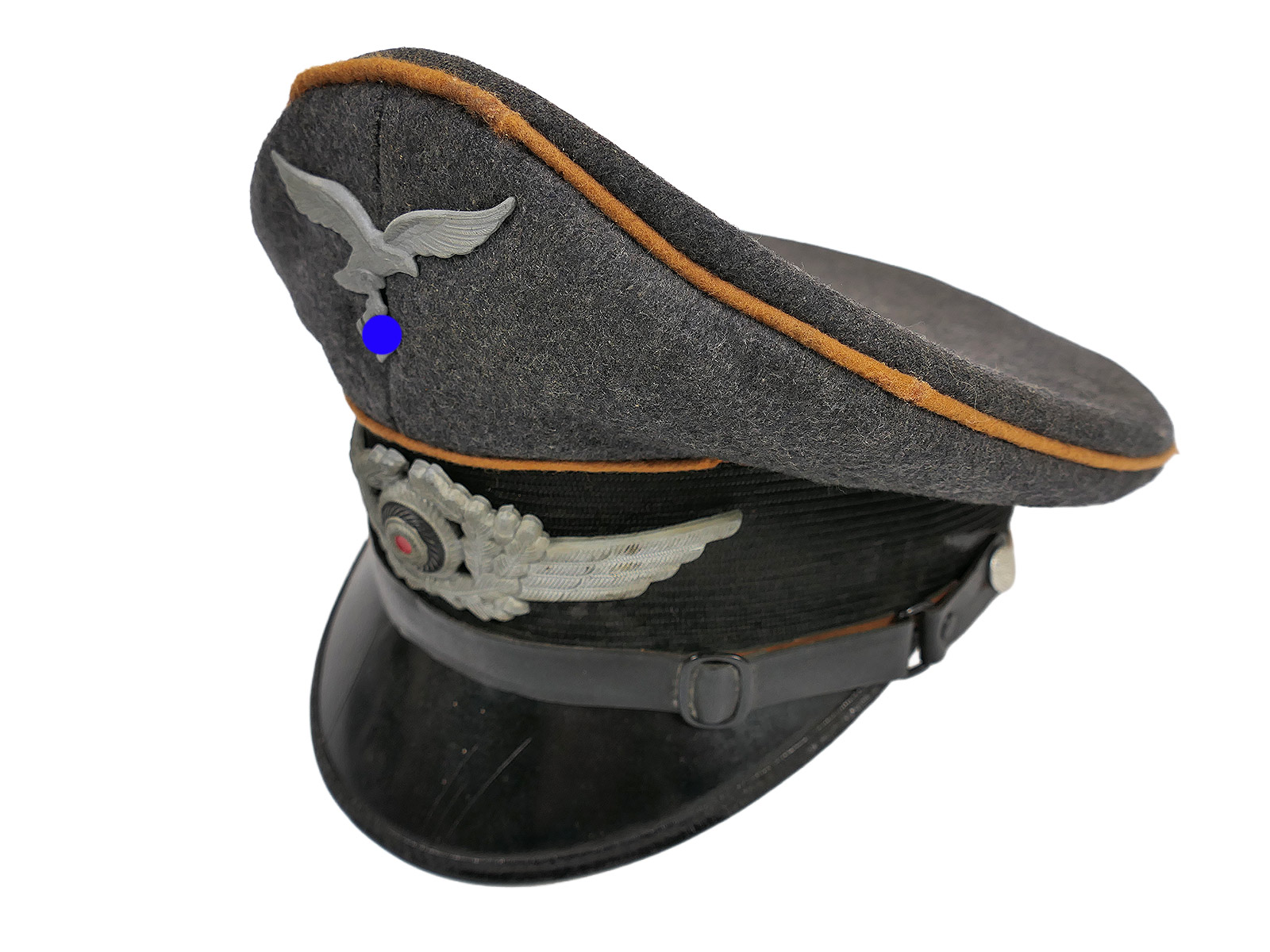 Original LUFTWAFFEN pilot’s cap, paratrooper style, fully decorated – COLLECTION